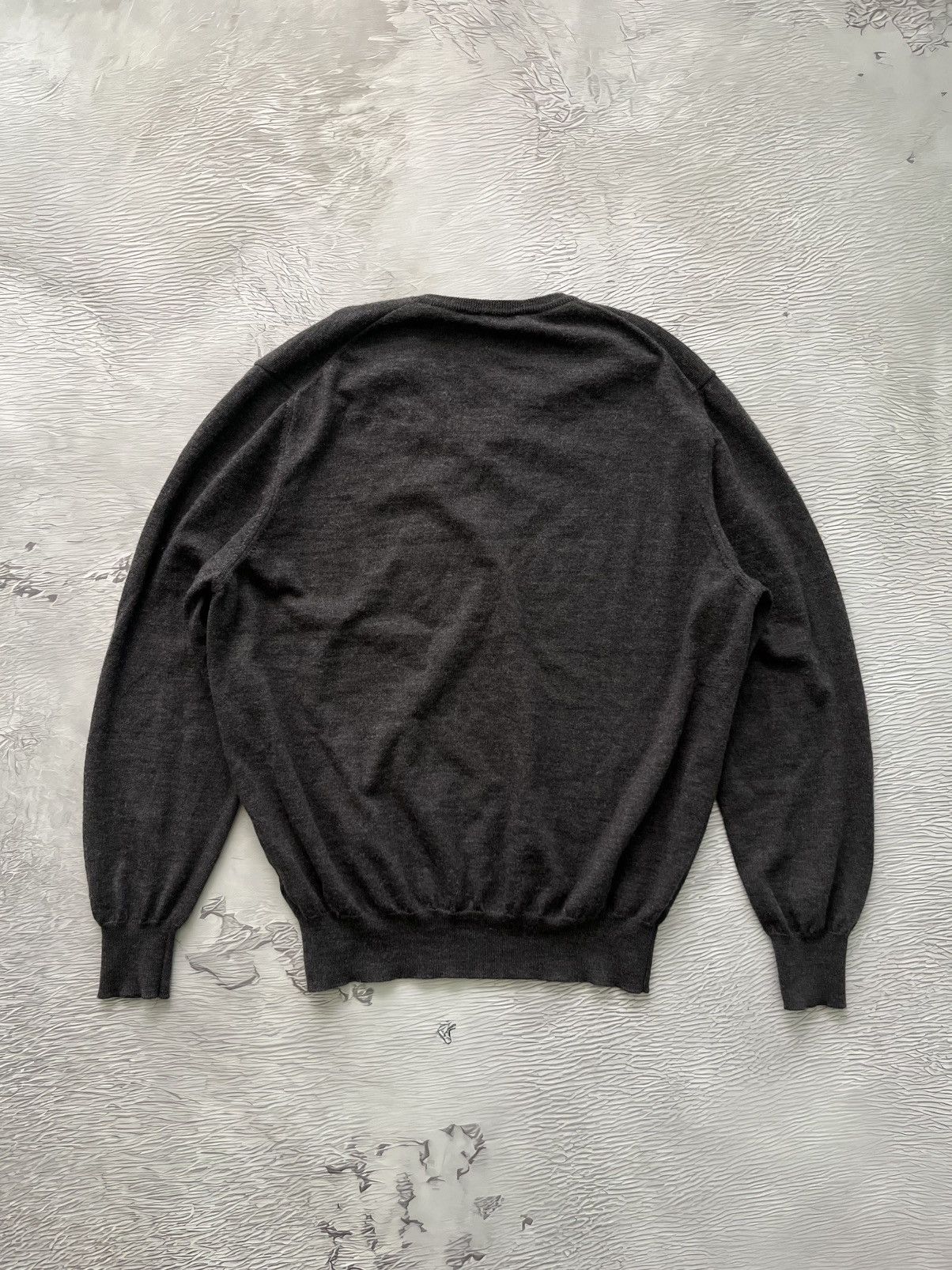 Gran Sasso Vintage Gran Sasso Wool V-Neck Sweater Gray Size US L / EU 52-54 / 3 - 7 Thumbnail