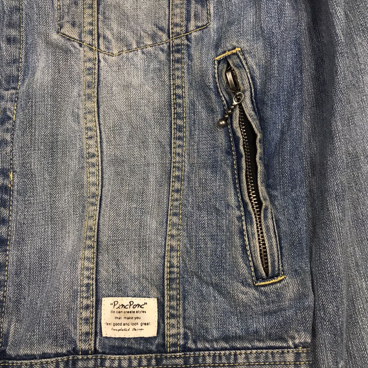 Japanese Brand DENIM DISTRESSED STYLE BUTTON JACKET Size US M / EU 48-50 / 2 - 6 Thumbnail