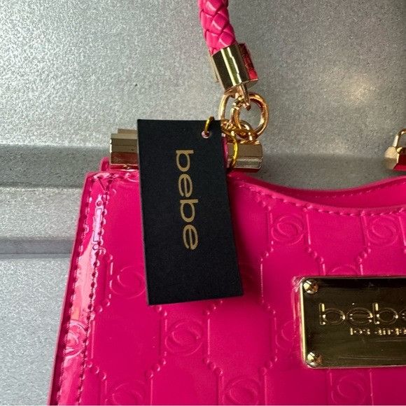 Bebe NWT BEBE DANA MONOGRAM TOP HANDLE CROSSBODY HOT PINK BAG W C Size ONE SIZE - 4 Thumbnail