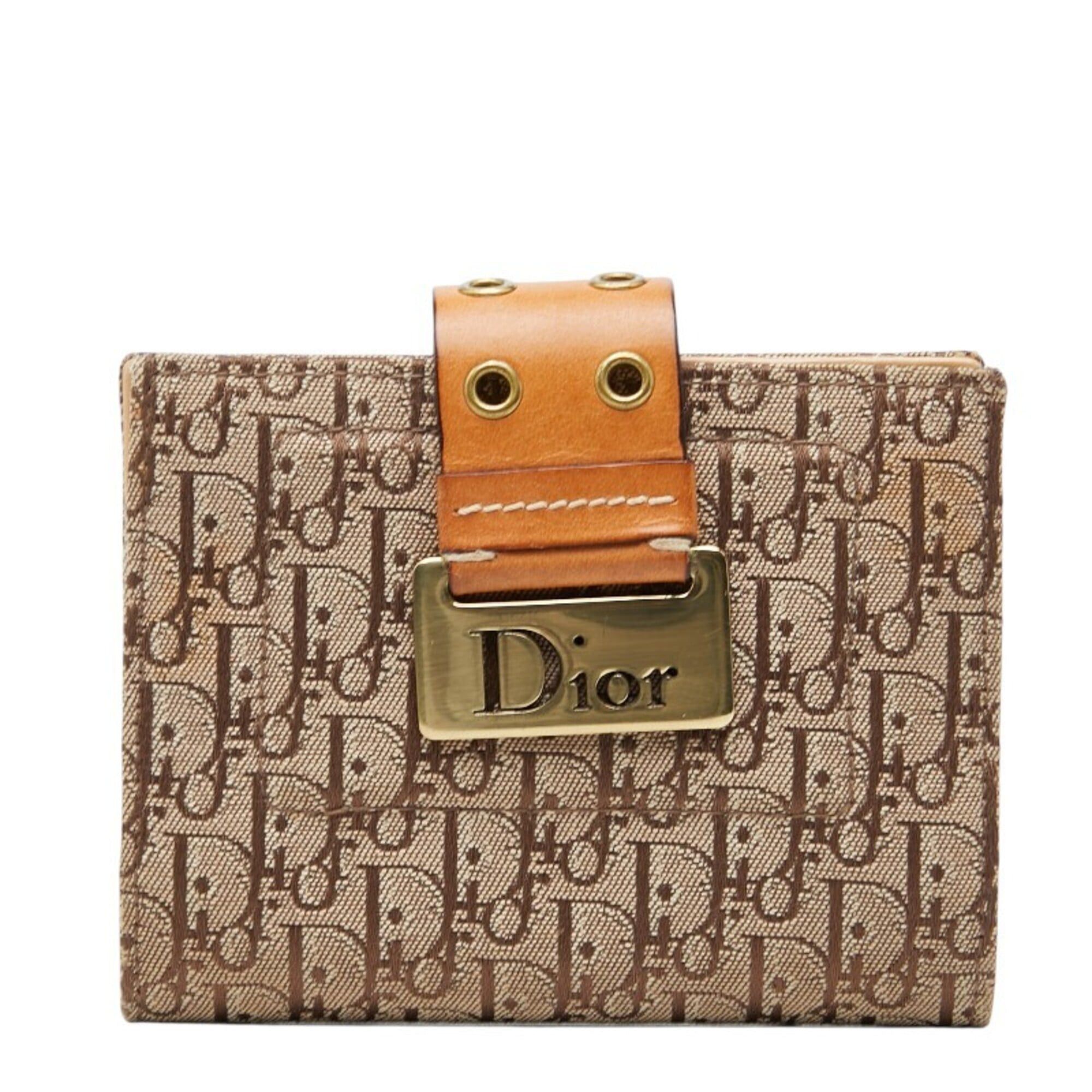 Dior Christian Dior Dior Trotter Jacquard Business Card Holder/Card Case, Bi-fold, Beige/Brown Canvas Leather, Women's. Size ONE SIZE - 1 Thumbnail