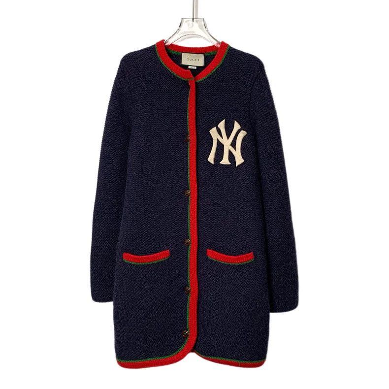 Gucci Gucci Dark blue striped logo embroidered wool single-breas Size S / US 4 / IT 40 - 1 Thumbnail