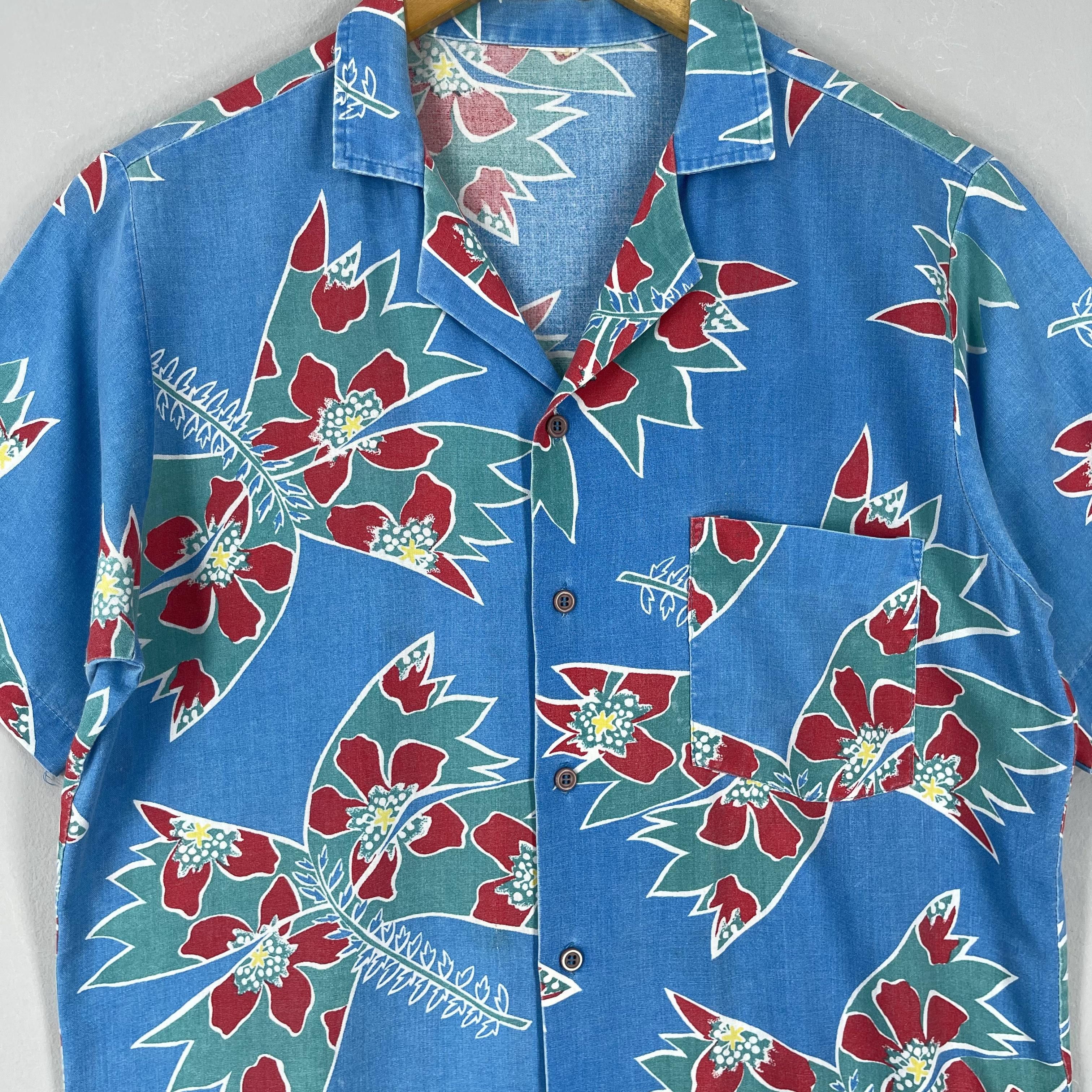 Vintage Vintage Hawaiian Abstract Aloha Tropical Floral Rayon Shirt Size US M / EU 48-50 / 2 - 2 Thumbnail