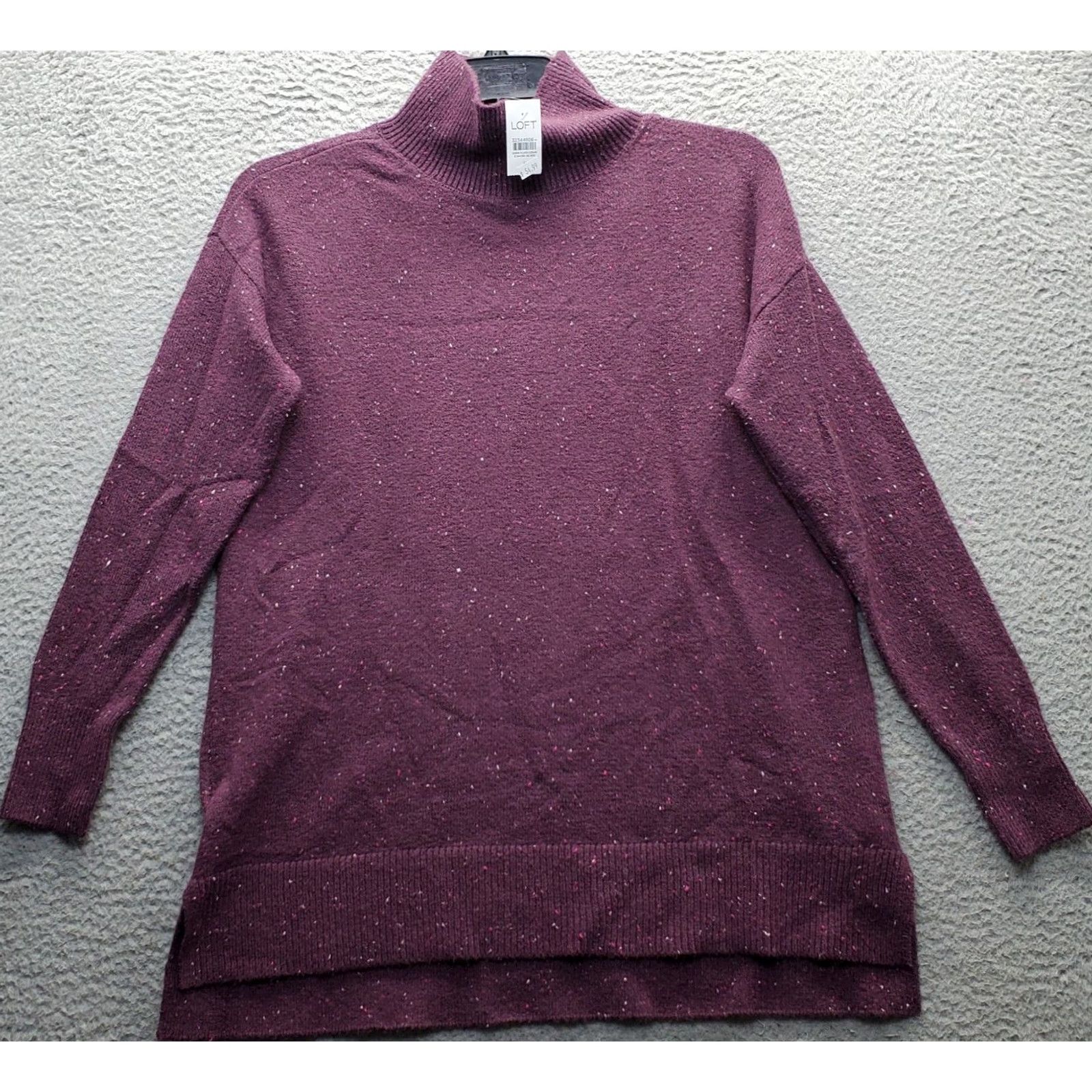Loft LOFT Womens Sweater Size S Purple Speckled Knit Turtleneck Stretch Pullover Size S / US 4 / IT 40 - 2 Thumbnail