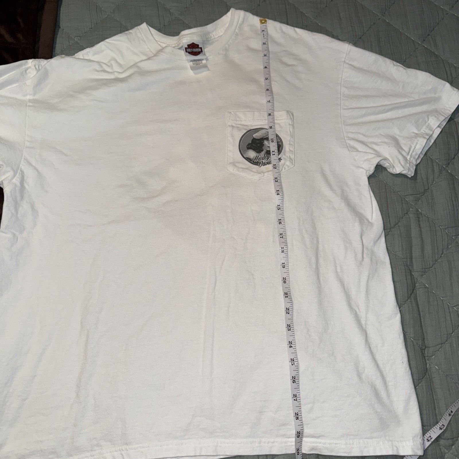 Harley Davidson Harley Davidson 2014 White Pocket Tee Hellbender 2XL Biker Size US XXL / EU 58 / 5 - 9 Thumbnail