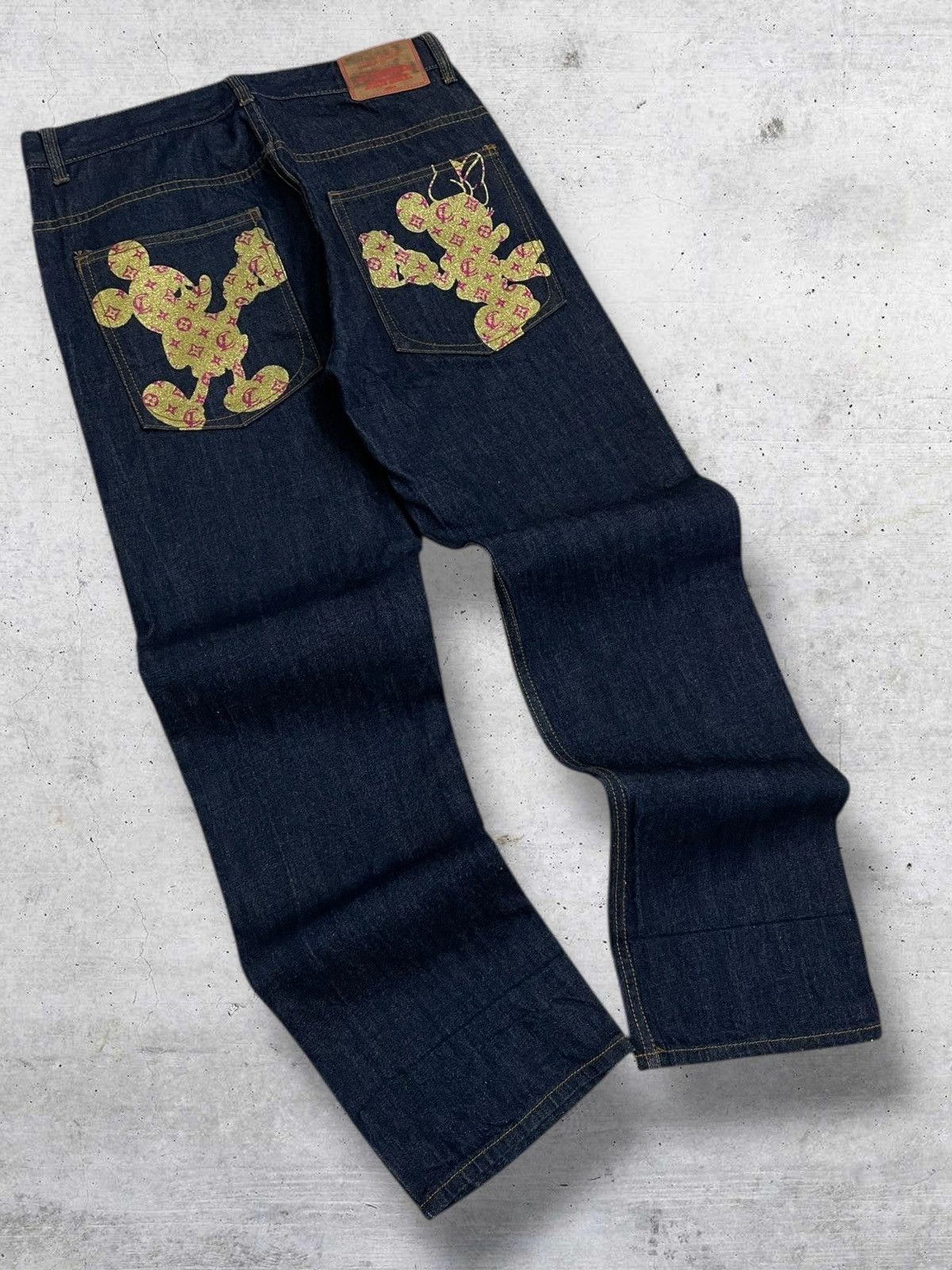Hysteric Glamour VINTAGE LATE COMER OG JAPAN DESIGNER MICKEY EMBROIDERY DENIM Size US 32 / EU 48 - 2 Thumbnail
