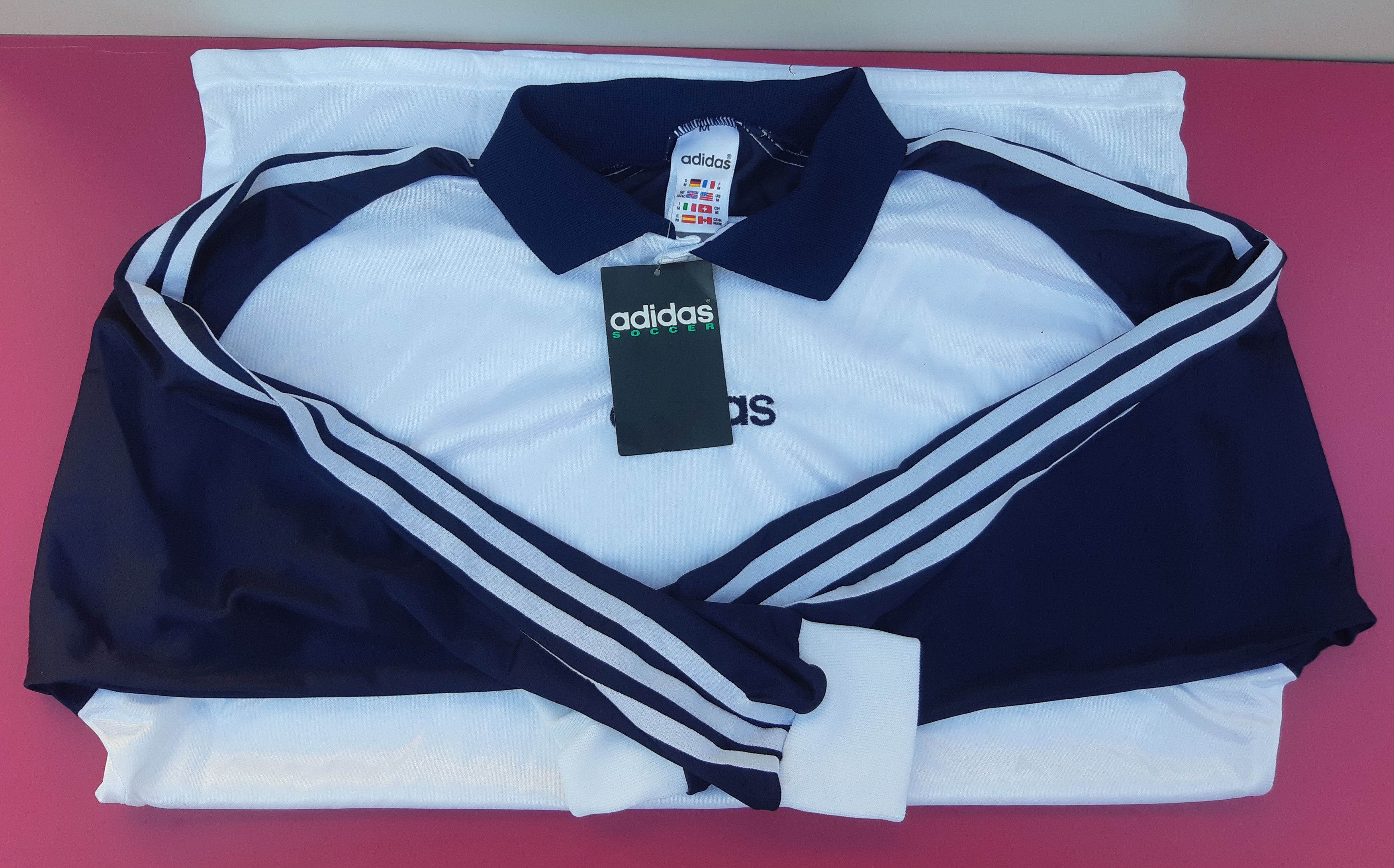 Adidas 90s ADIDAS Soccer Polo Jersey Made in England size M NWT Size US M / EU 48-50 / 2 - 3 Thumbnail