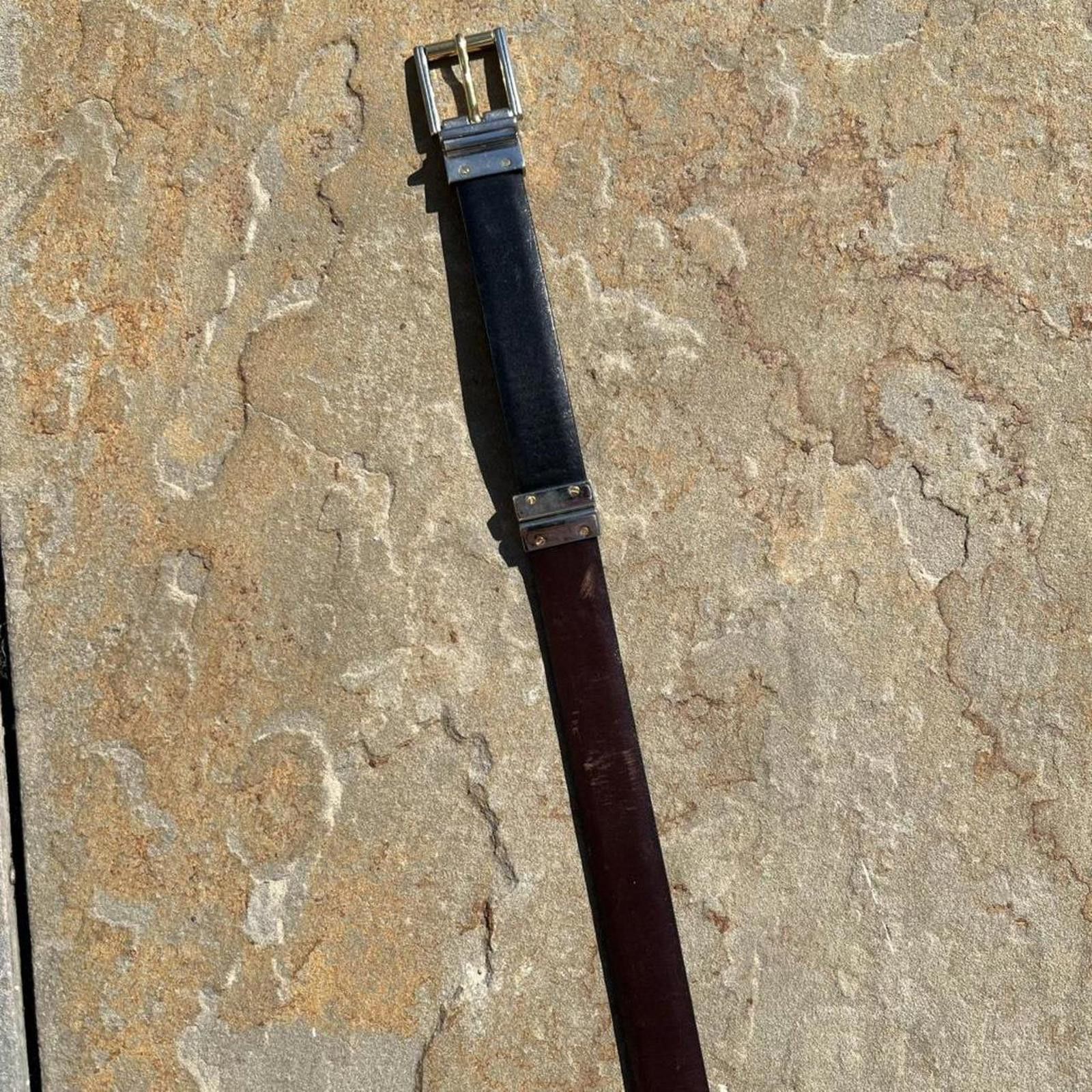 Vintage Vintage 80s Sectional Reversible Brown/Black Leather Belt Size ONE SIZE - 7 Thumbnail