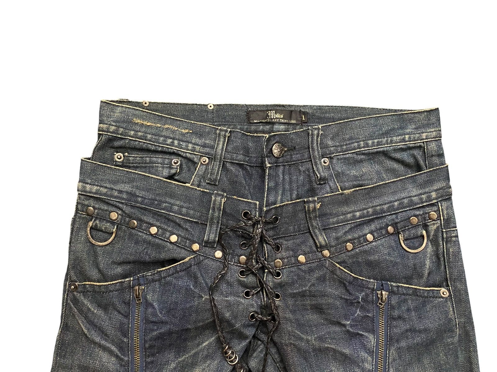 If Six Was Nine Midas Double Waist Lace Flared Denim Size US 30 / EU 46 - 10 Thumbnail