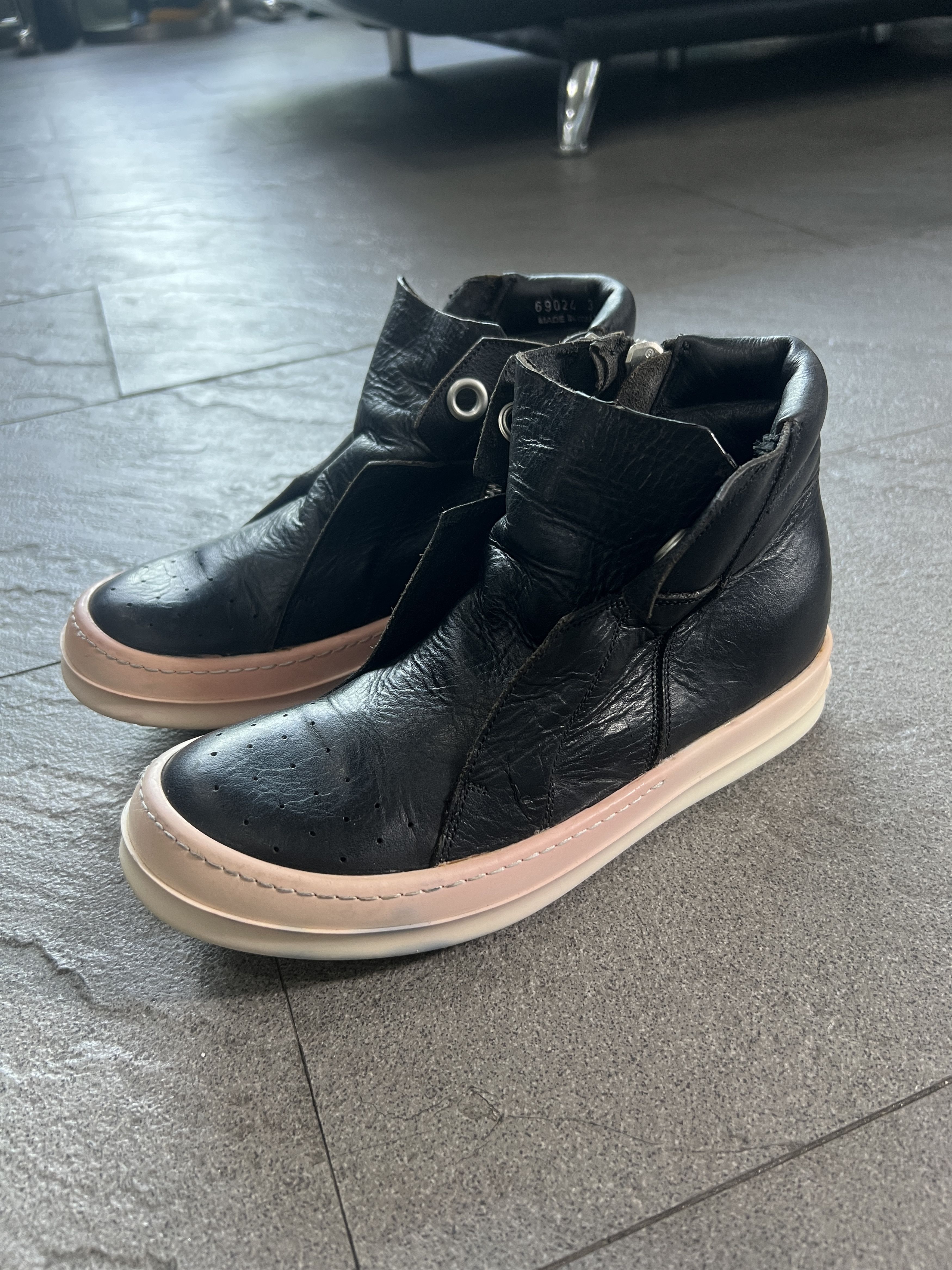 Rick Owens Rick Owens Leather Side Zip Sneakers Black EU36.5 Size US 5.5 / IT 35.5 - 3 Thumbnail