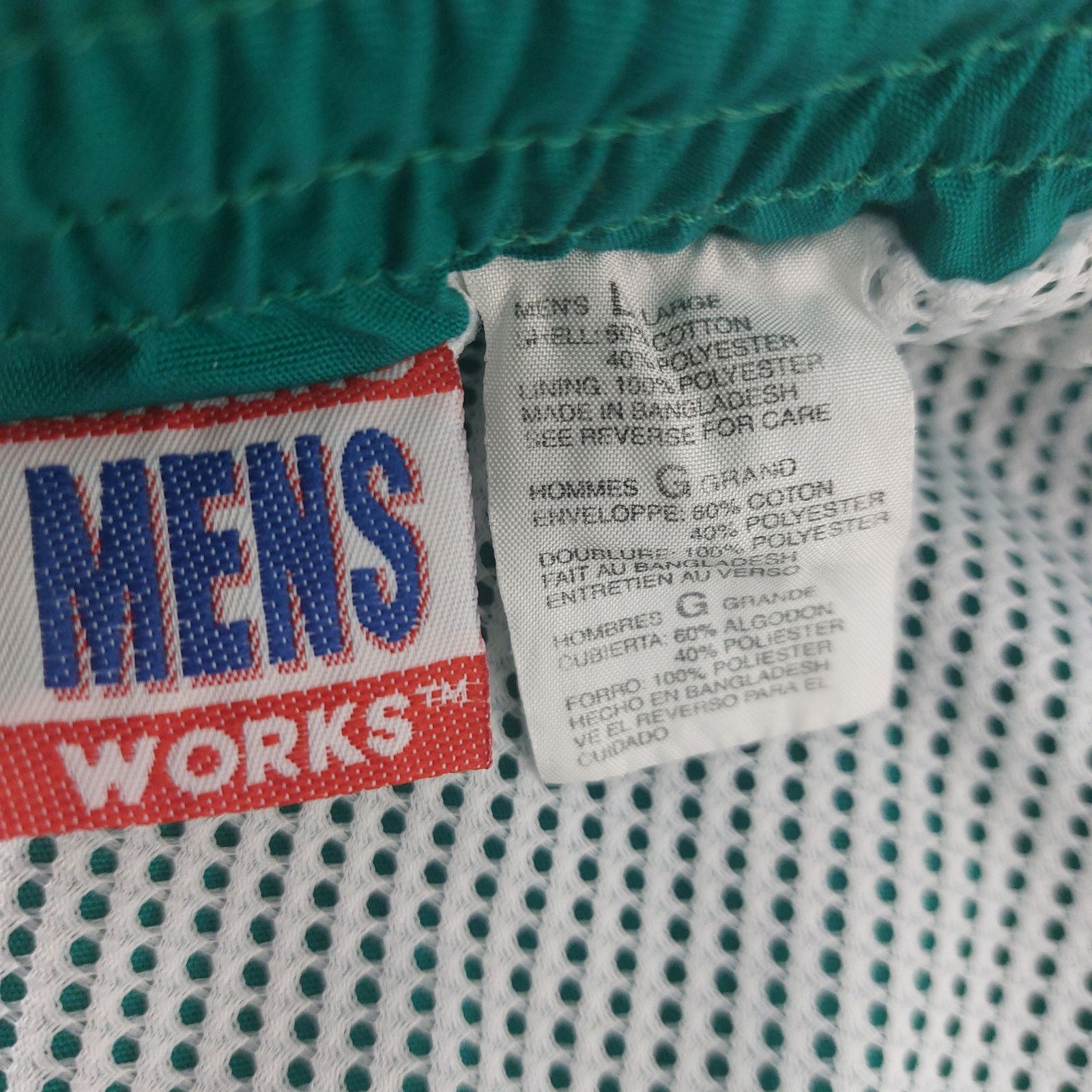 Vintage Vintage Swim Trunks Drawstring Beach Pool Green Navy Blue L Size US 35 - 3 Thumbnail