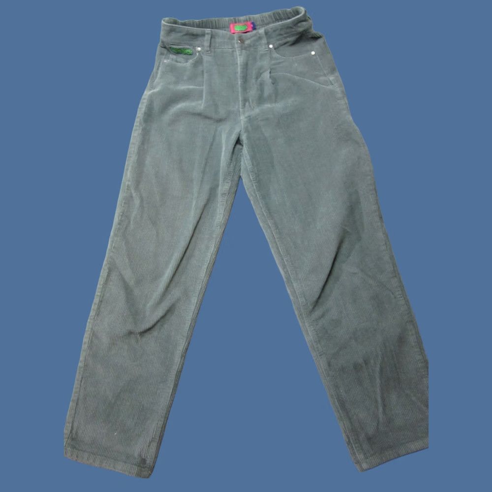 Empyre Empyre Pants Women Medium Green Corduroy Tori Baggy Straight Leg High Rise Stretch Denim? No—Corduroy insulated? Size 32" / US 10 / IT 46 - 1 Thumbnail