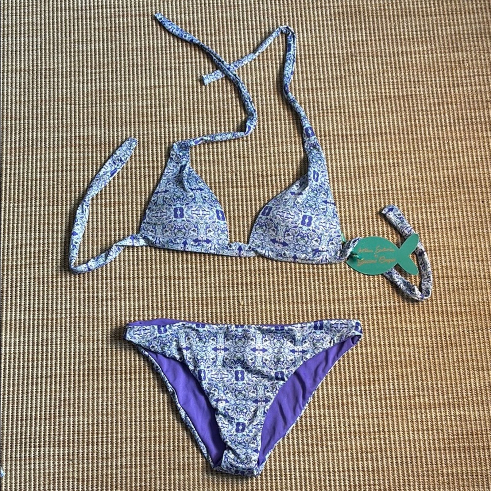 Other NWT Antica Sartoria Positano Purple Patterned Bikini Set S Size ONE SIZE - 1 Thumbnail