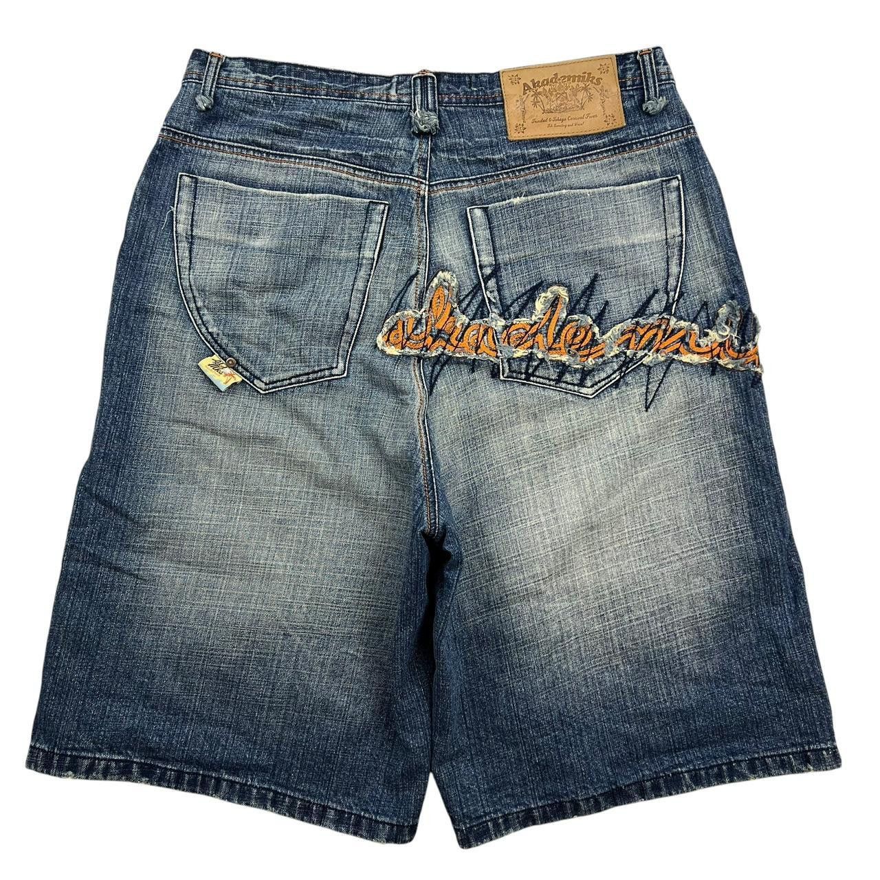 Akademiks Vintage Baggy Akademiks Denim Shorts / Jorts - Waist: 36” Size US 36 / EU 52 - 1 Thumbnail