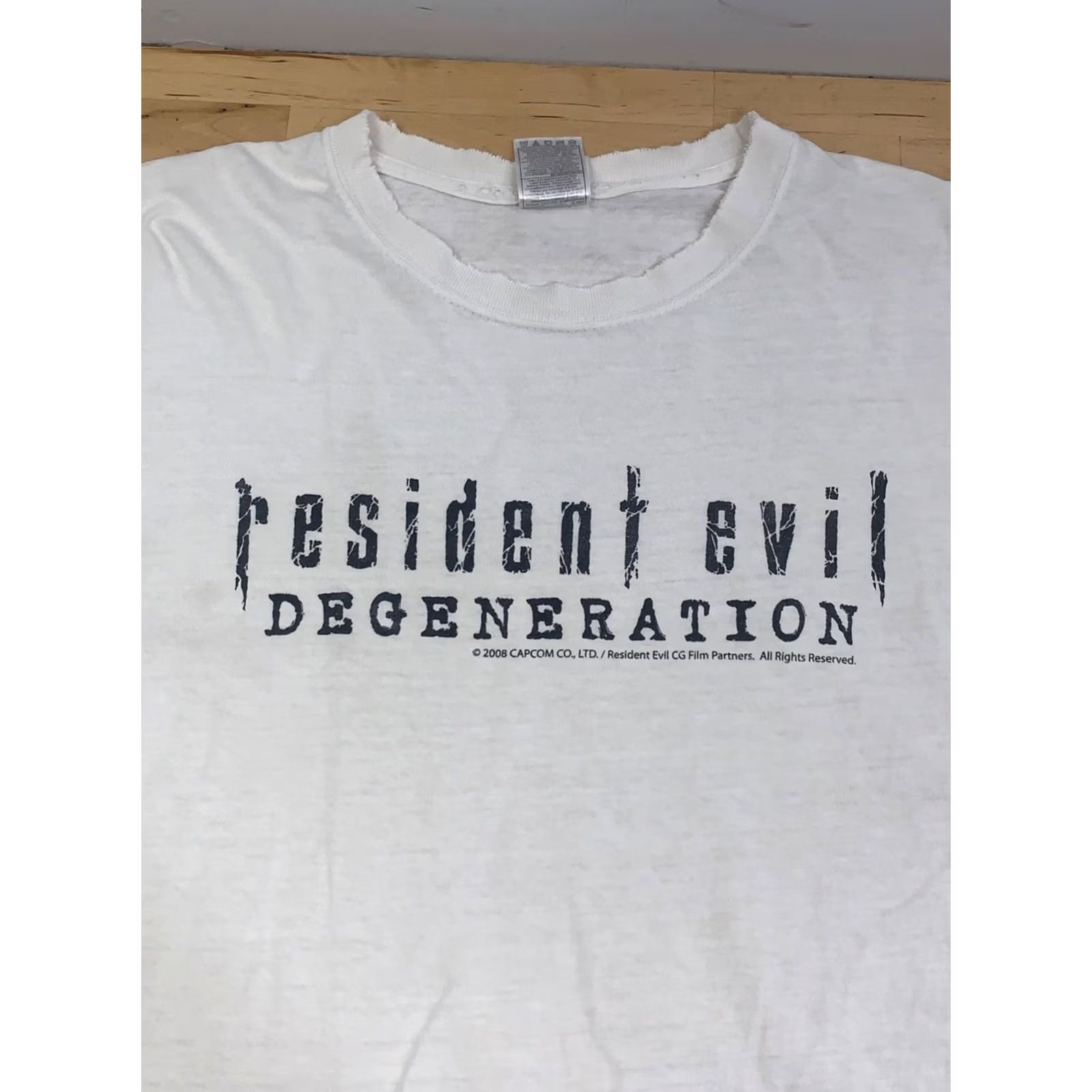 Fruit Of The Loom 2008 Resident Evil Degeneration Promo Shirt Men L Capcom Horror Promo Y2K White Short Sleeve Crew Neck 2000s Mens Size US L / EU 52-54 / 3 - 3 Thumbnail