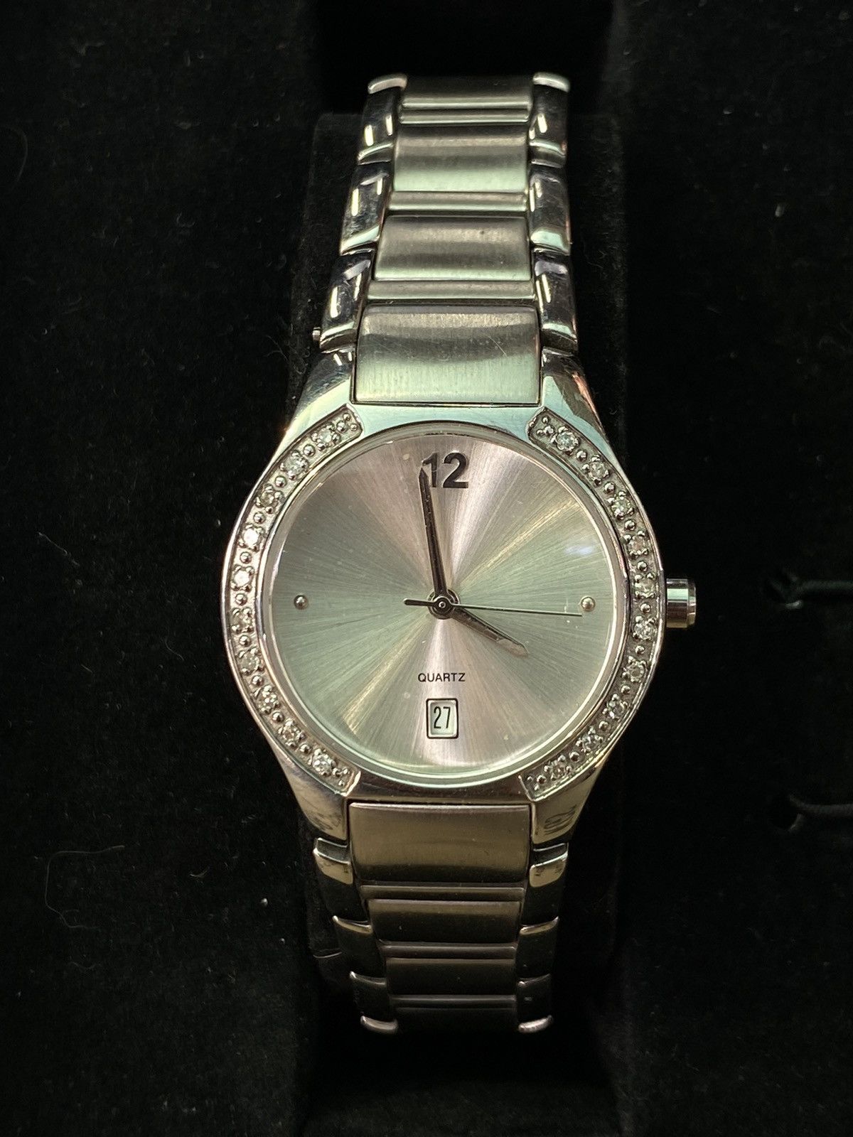 Jewelry × TCM × Vintage TCM Elegant Watch Stainless Steel Rhinestone Box Size ONE SIZE - 2 Thumbnail