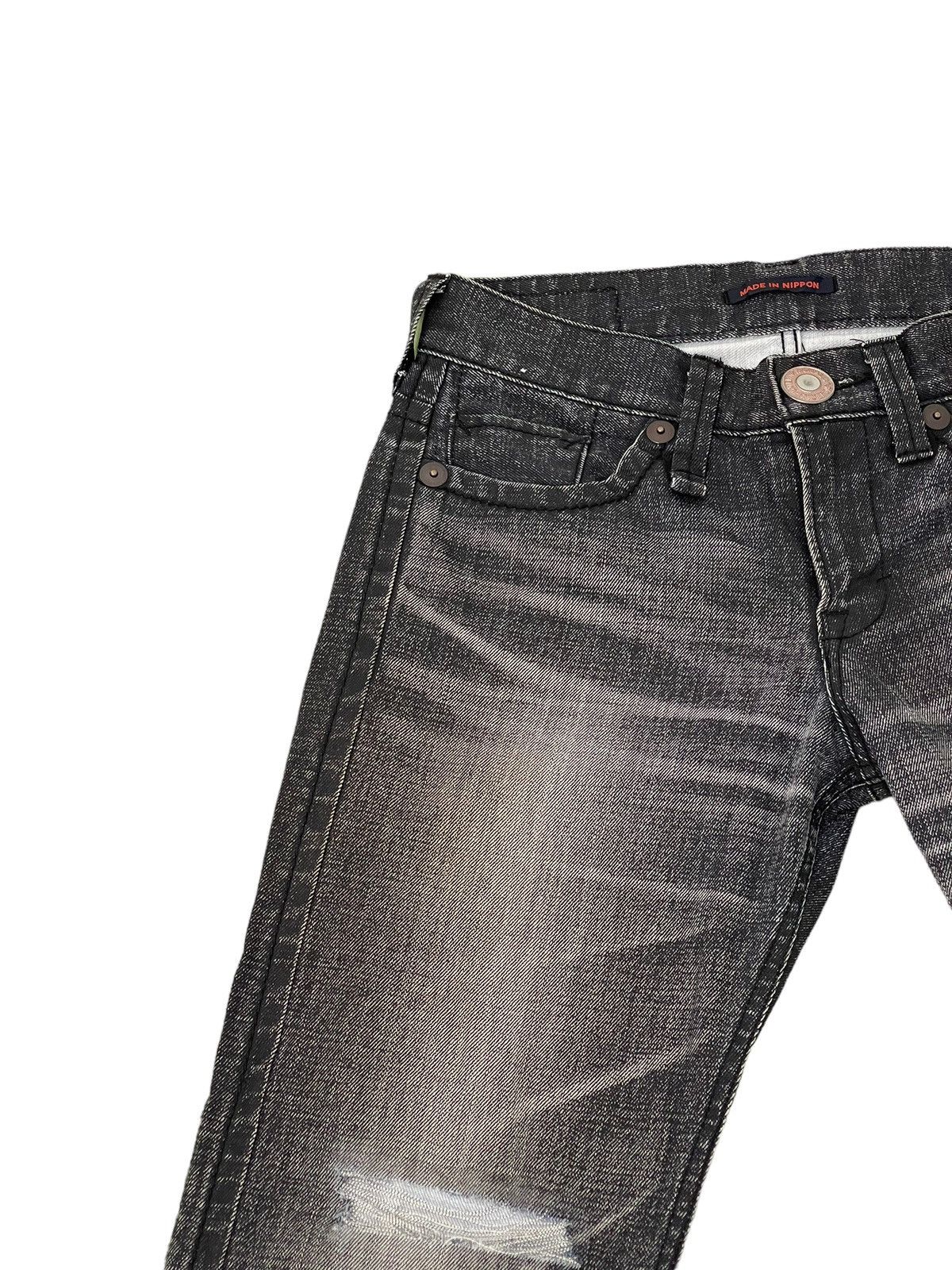 Japanese Brand Flare Jeans Blue Way Faded Thrash Distress Boot Cut 6🟦2 Size US 29 - 8 Thumbnail