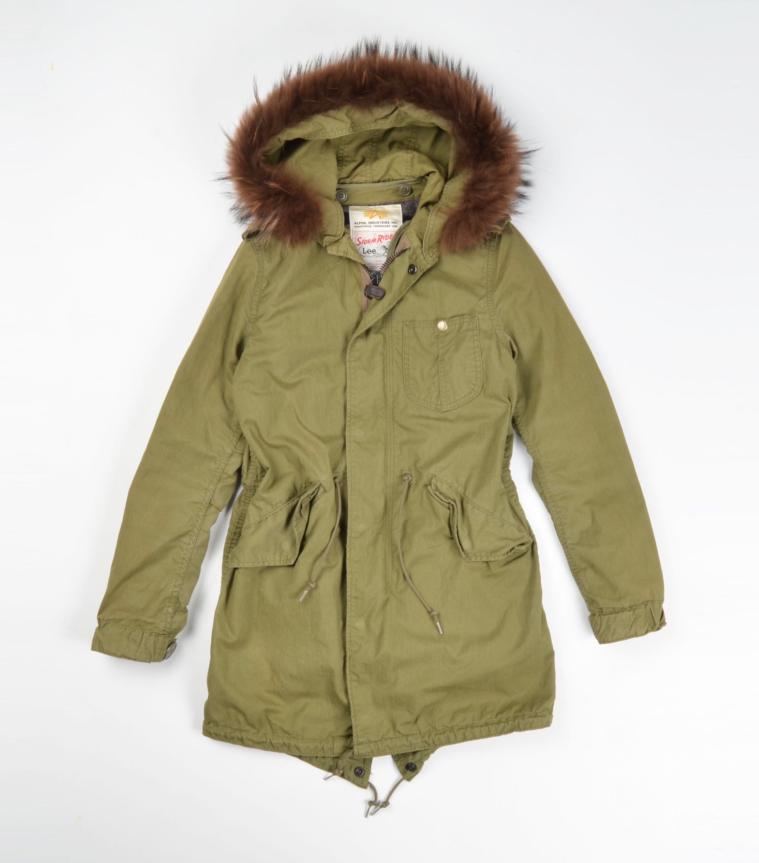 Alpha Industries Alpha Industries X Lee Khaki Strom Rider Fishtail Parka Size S / US 4 / IT 40 - 1 Thumbnail