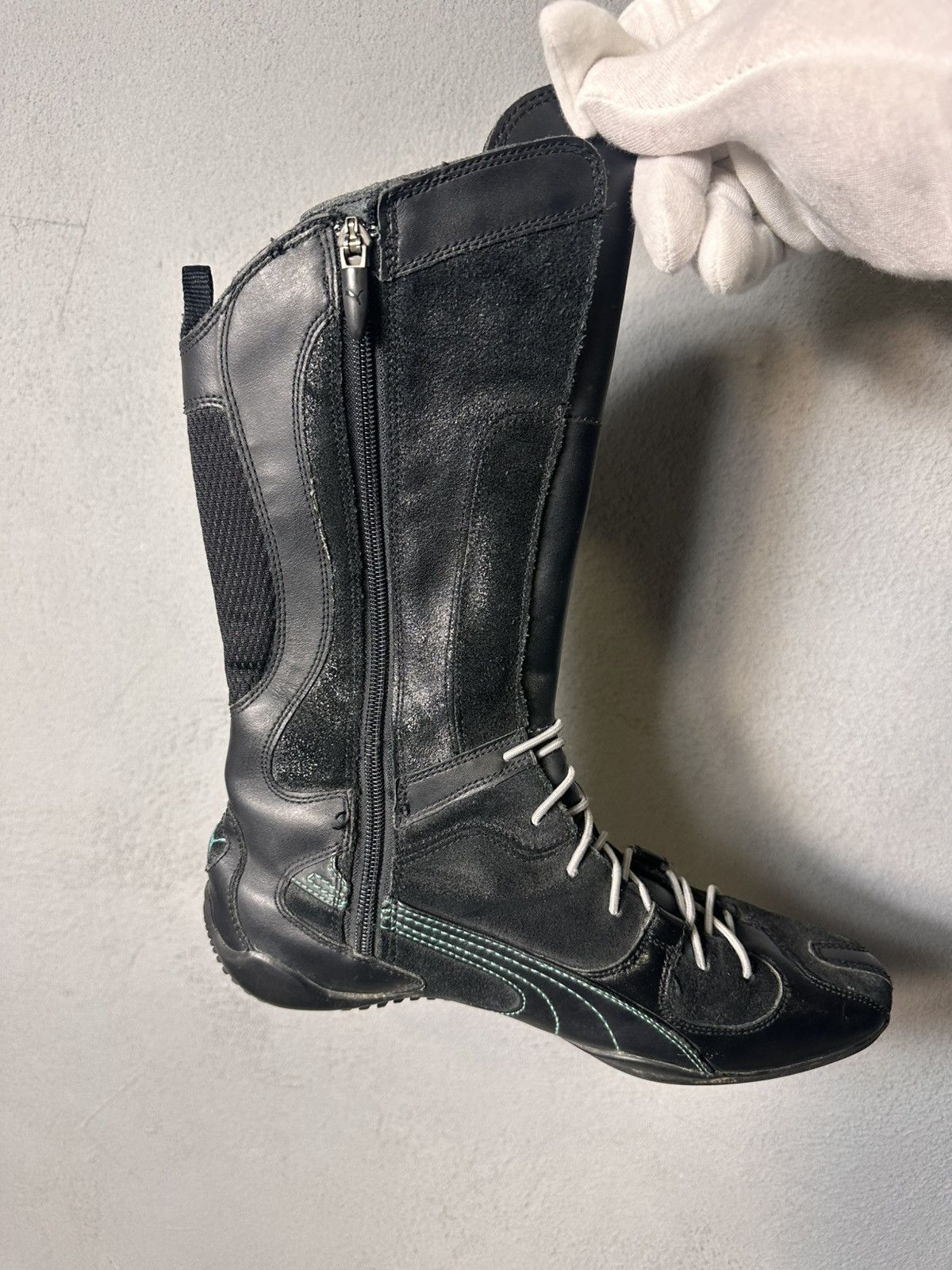 Puma Vintage Rare Puma London Trail Knee High Black Boots/Shoes Size US 8 / IT 38 - 8 Thumbnail