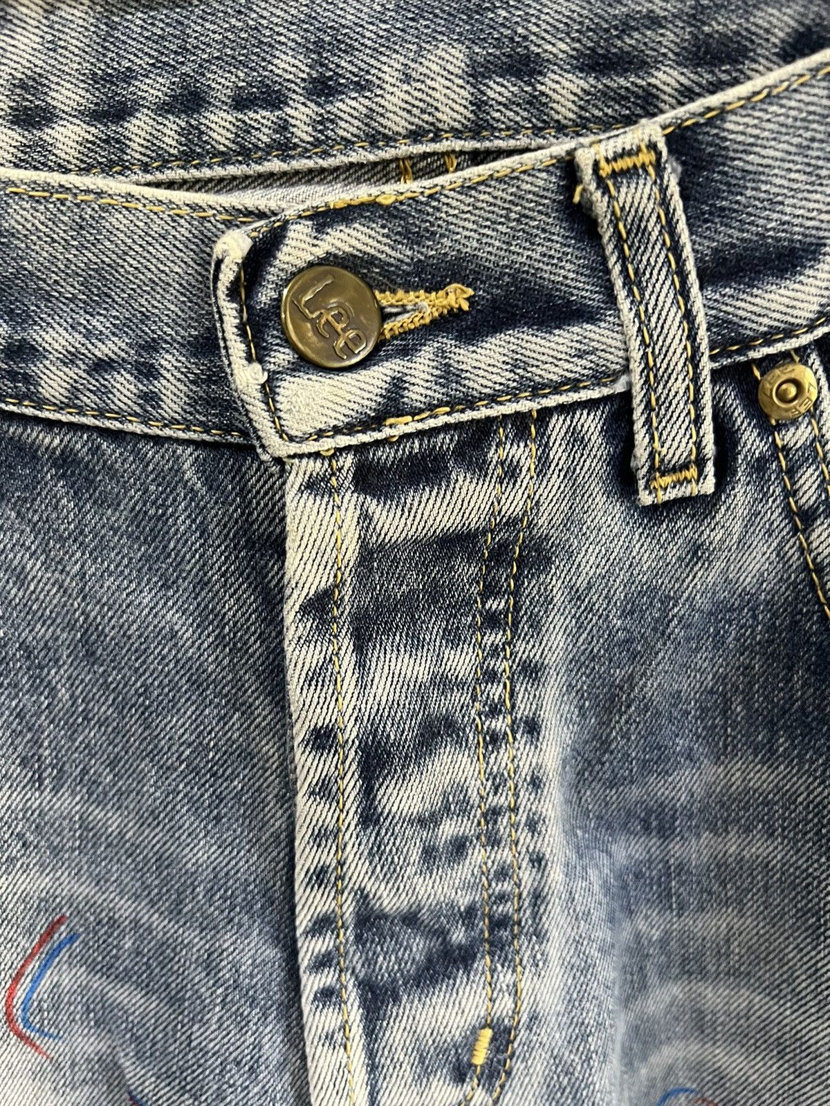 Lee 🔥Rare Vintage Lee Sketch Denim Size US 31 - 9 Thumbnail