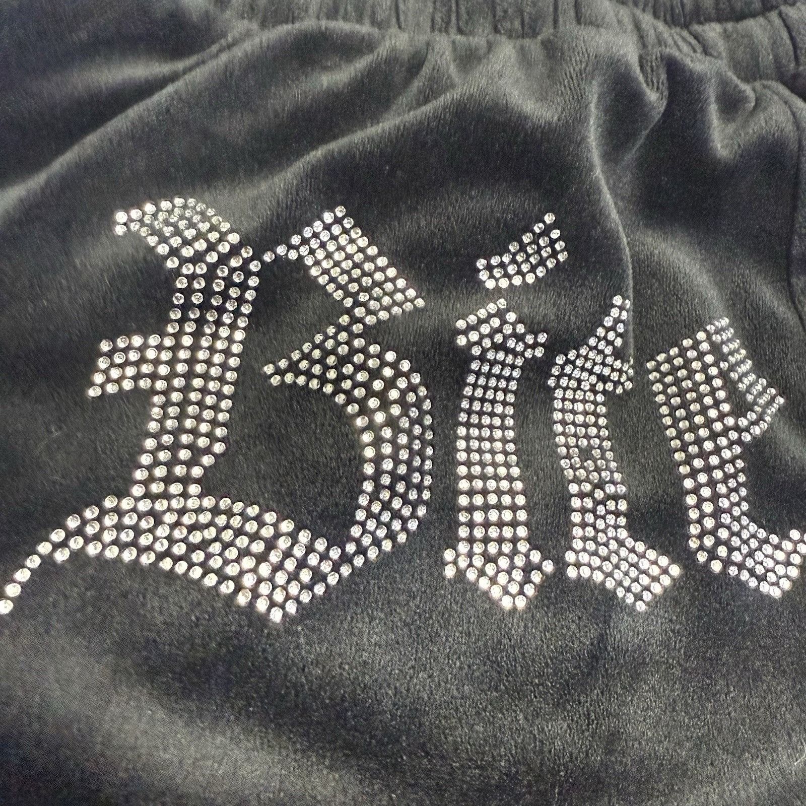 Vintage Y2K Style Velour Pants Womens Small 'Bite Me' Rhinestone Size 25" / US 0 / IT 36 - 6 Thumbnail