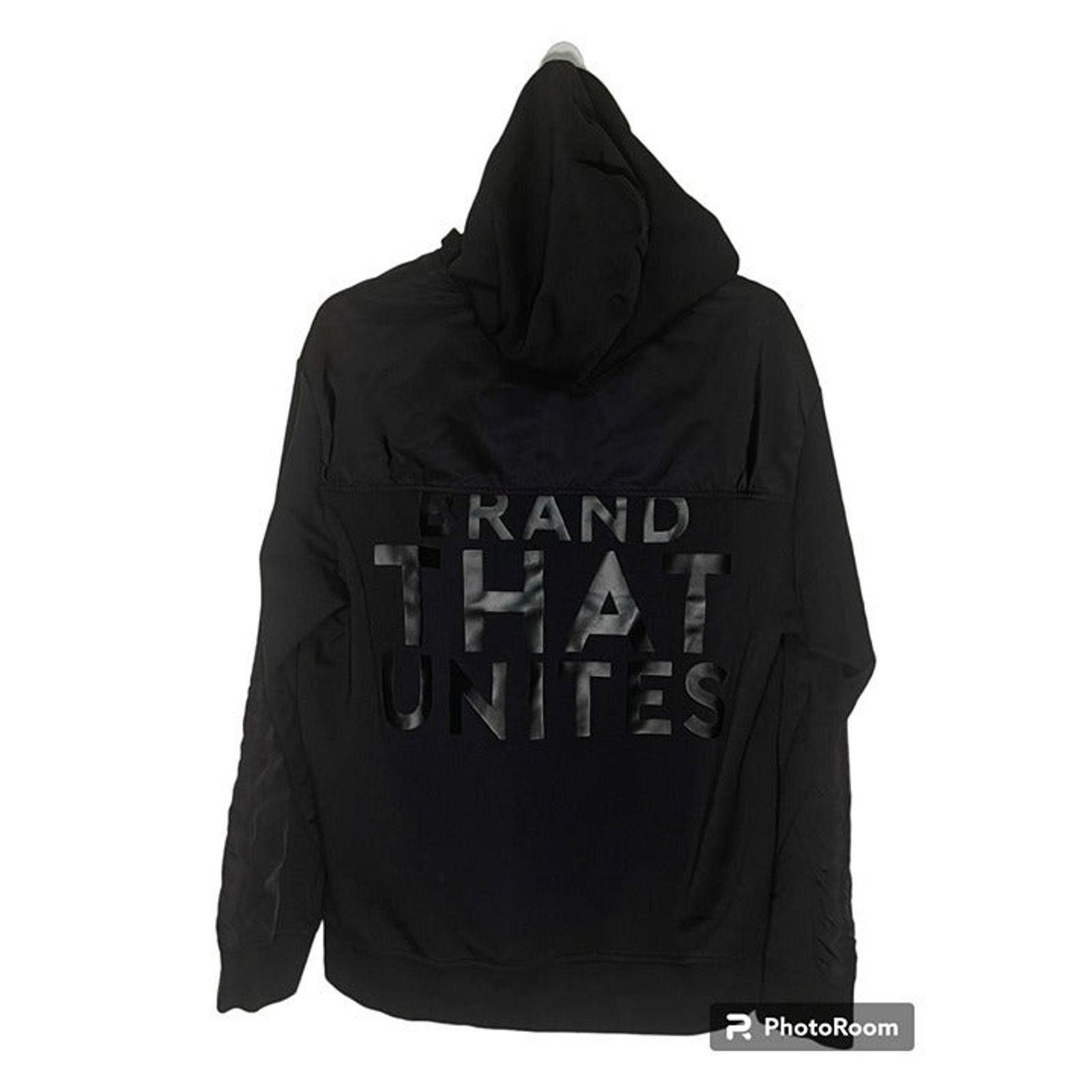 Express Express Black Hoodie “Brand That Unites” Men’s Size L USED Size US L / EU 52-54 / 3 - 2 Thumbnail