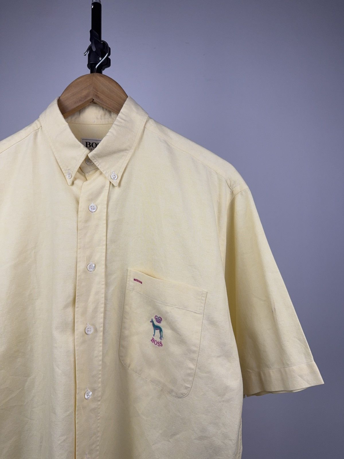 Hugo Boss Vintage 90s Hugo Boss Italy Dog Embroidered Button Shirt 🐾 Size US L / EU 52-54 / 3 - 2 Thumbnail
