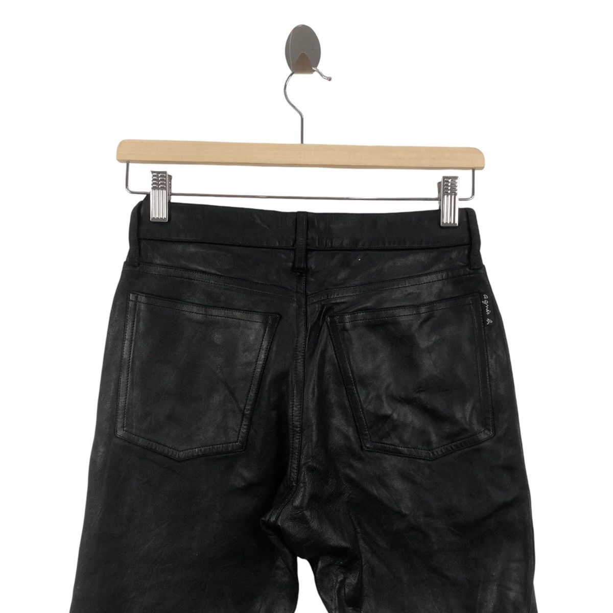 Genuine Leather × agnes b. Designer AGNES B PARIS France Sheep Leather Hina Pant Size US 26 / EU 42 - 7 Thumbnail