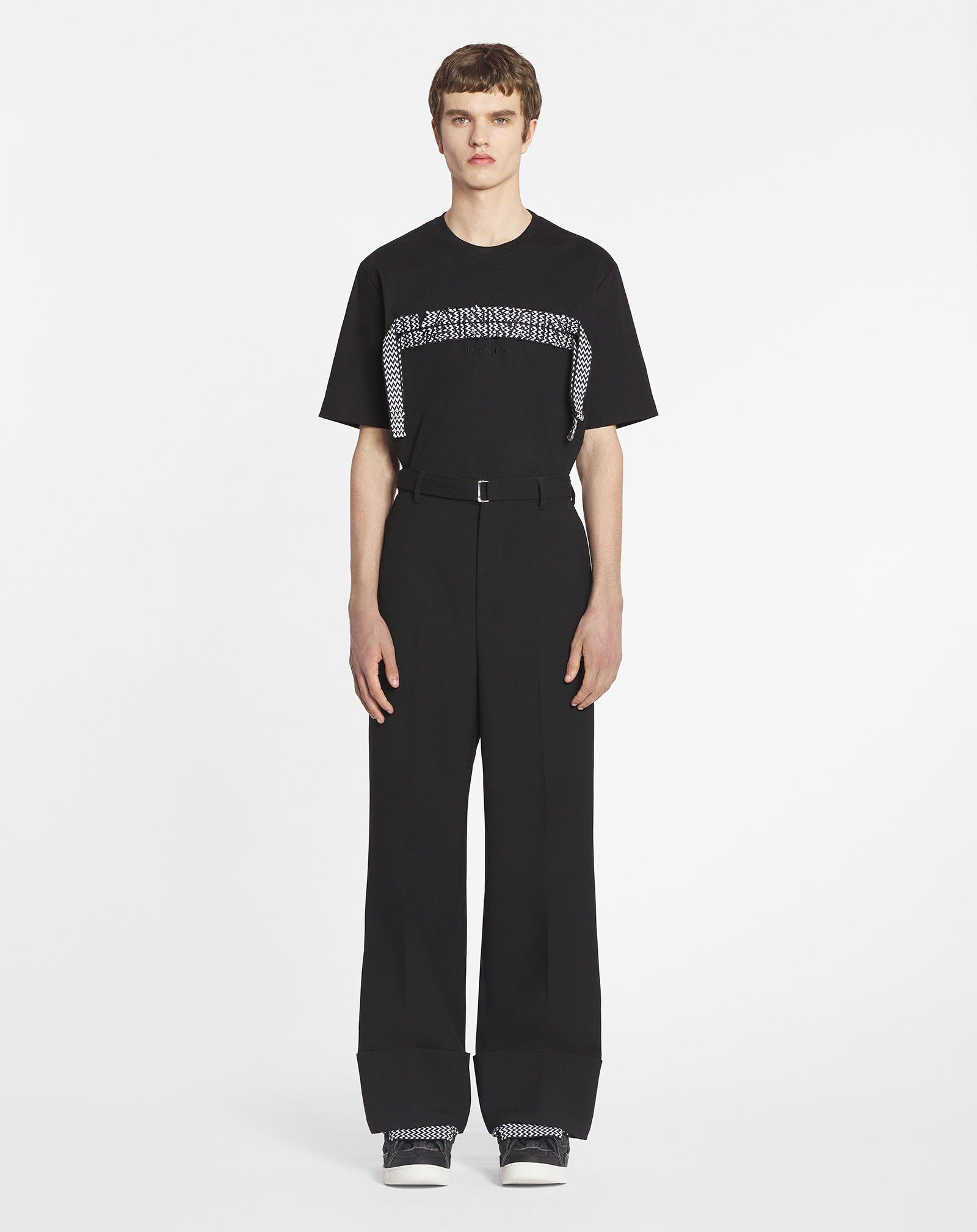Lanvin oc11z0426 Curb Lace Classic T-Shirt in Black Size US L / EU 52-54 / 3 - 2 Thumbnail