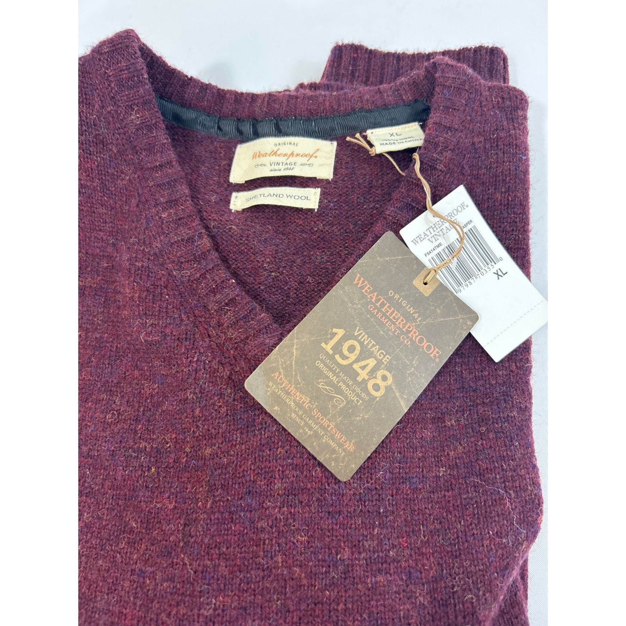 Weatherproof Mens Shetland Wool Sweater XL Original Weatherproof Garment Size US XL / EU 56 / 4 - 14 Thumbnail