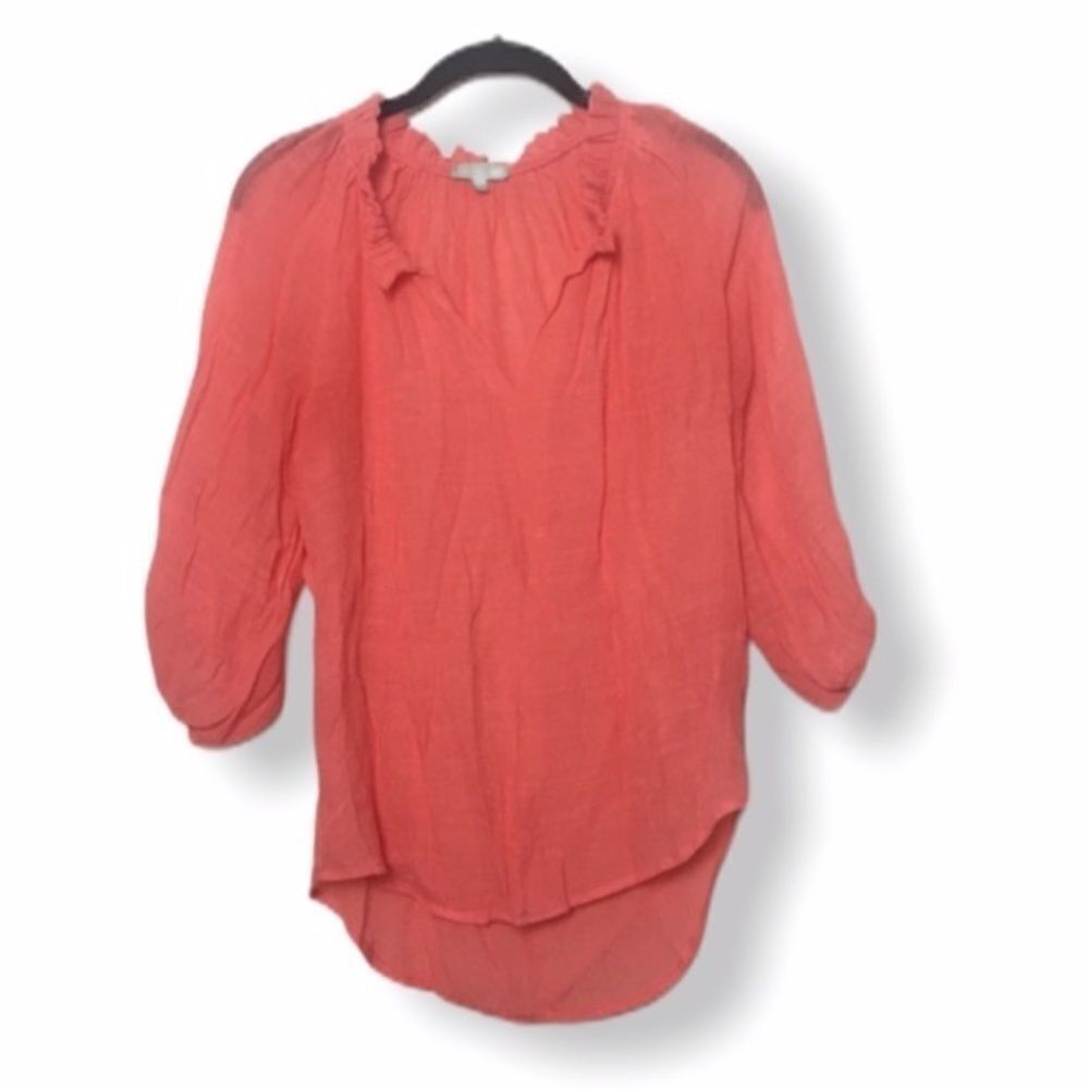 Other Jemma Coral Rayon 3/4 Sleeve Peasant Blouse | Size S Size S / US 4 / IT 40 - 2 Thumbnail