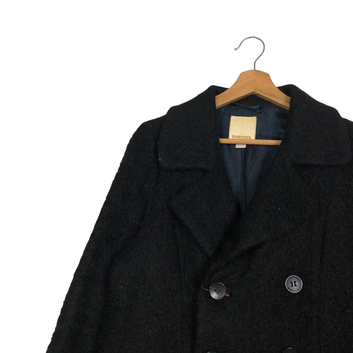 Diesel 🔥RICH BLACK MOHAIR LONG JACKET DOUBLE BREAST DIESEL Size US XXS / EU 40 - 10 Thumbnail