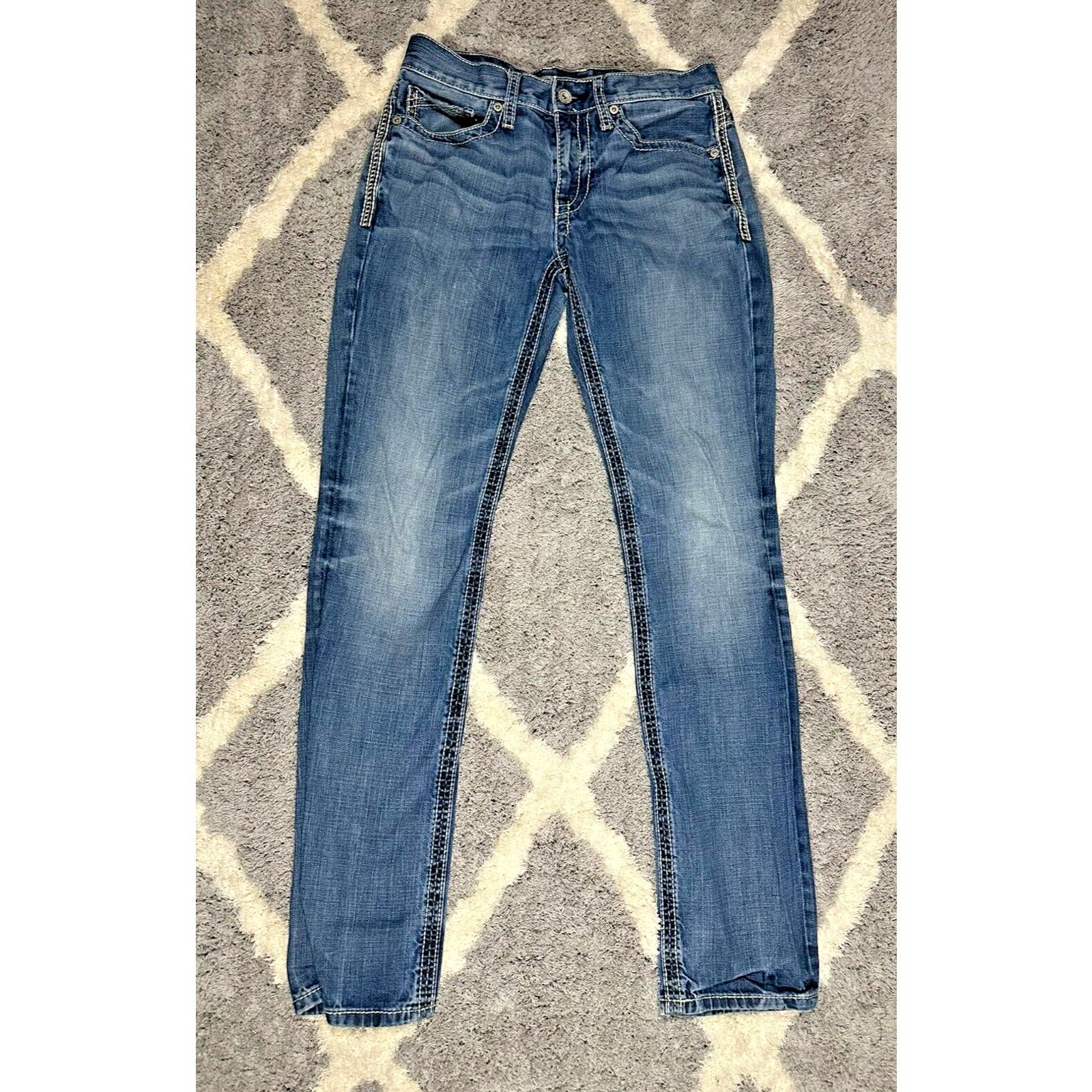 BKE Men's BKE Asher 30 Long Jeans Buckle Distressed Embroidered Size US 30 / EU 46 - 2 Thumbnail