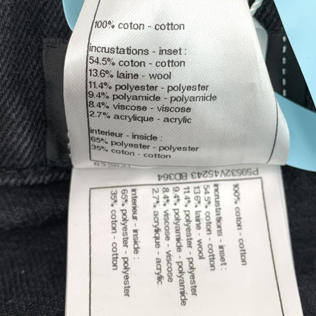 Chanel Chanel Black Side Tweed Woven Cotton Denim Pants K26WX Size 25" / US 0 / IT 36 - 8 Thumbnail