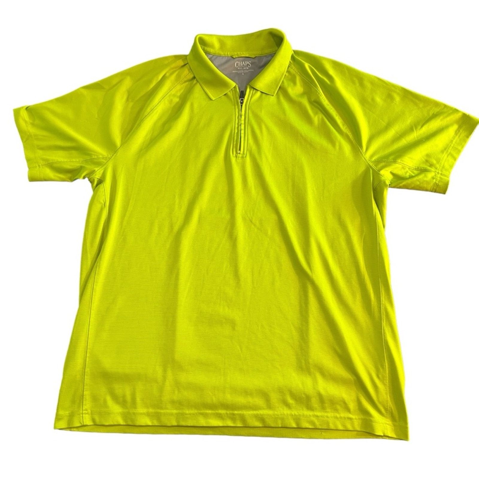 Chaps Chaps Polo Shirt Mens Large Neon Lime Green 1/4 Zip Size US L / EU 52-54 / 3 - 2 Thumbnail