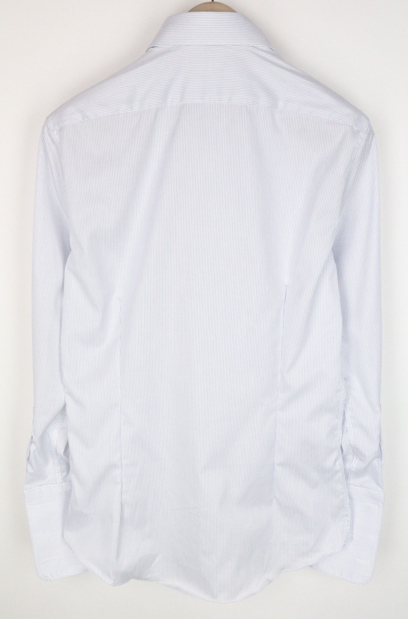 Suitsupply TRAVELLER 39 Extra Slim White Cotton Striped Shirt 73157 Size US M / EU 48-50 / 2 - 2 Thumbnail