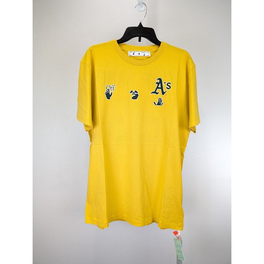 Off-White o1rshd1 MLB- Oakland Athletics Short Sleeve T-Shirt Yellow Size US XL / EU 56 / 4 - 2 Thumbnail