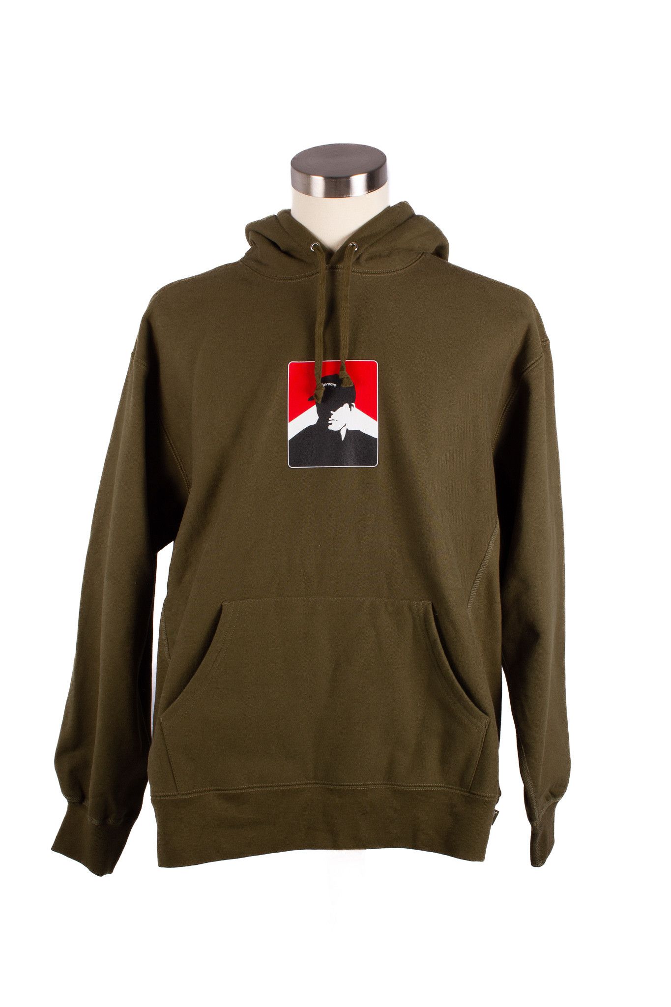 image of Supreme F/w 20 Portrait Dark Olive Cotton Hoodie, Men's (Size XL)