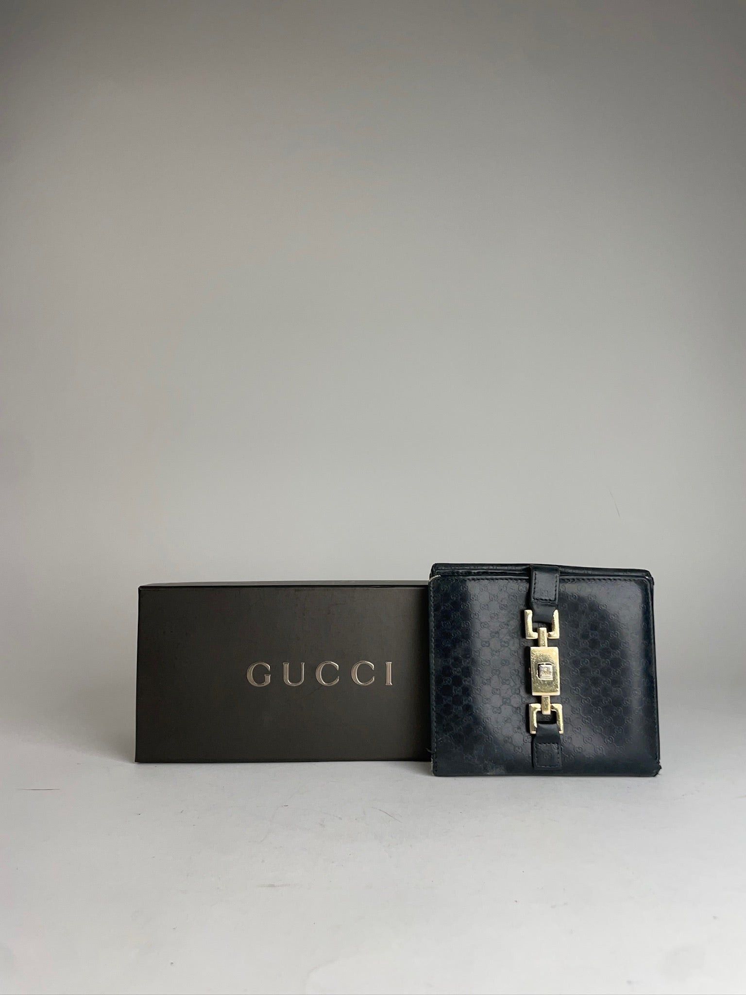 Gucci Vintage Monogram Jackie Leather Wallet Black Size ONE SIZE - 1 Thumbnail
