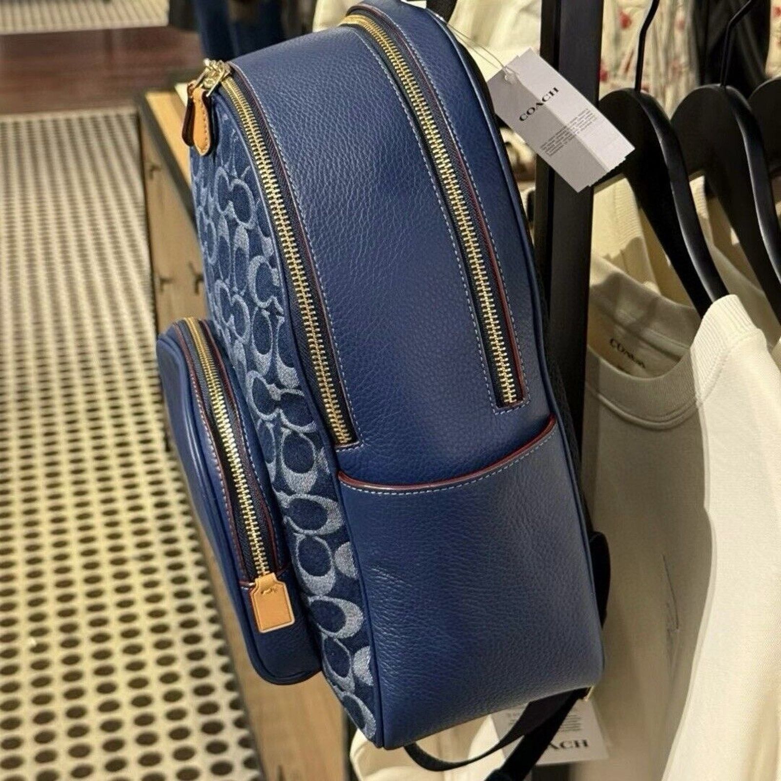 Coach NWT LIMITED Coach Denim Court Backpack Signature Canvas Size ONE SIZE - 2 Thumbnail