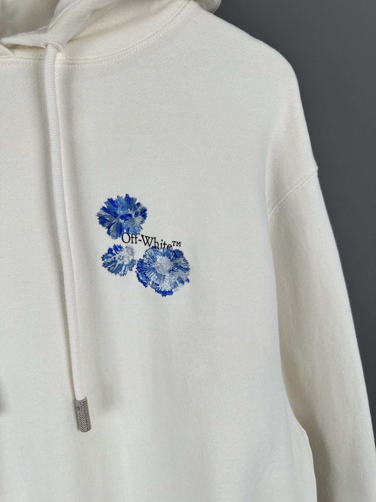 Off-White Off White - Floral Arrows Neutral Hoodie Embroidered Details Size US M / EU 48-50 / 2 - 4 Thumbnail