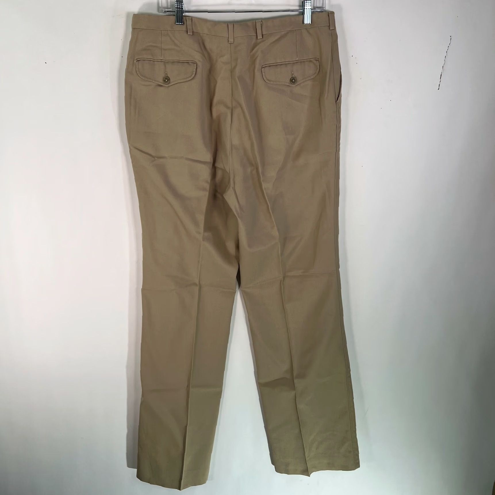 Vintage The Denver Mens Dress Pants Flat Front Khaki Beige 36X34 Regular Inseam 33in Beige NWT Mens Pants Size US 36 / EU 52 - 2 Thumbnail