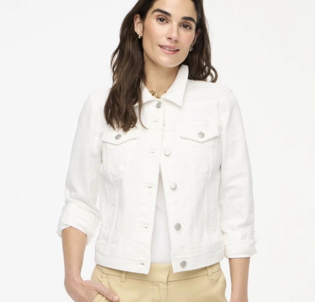 J.Crew J.Crew Classic jean jacket Light Cream Size S / US 4 / IT 40 - 1 Thumbnail