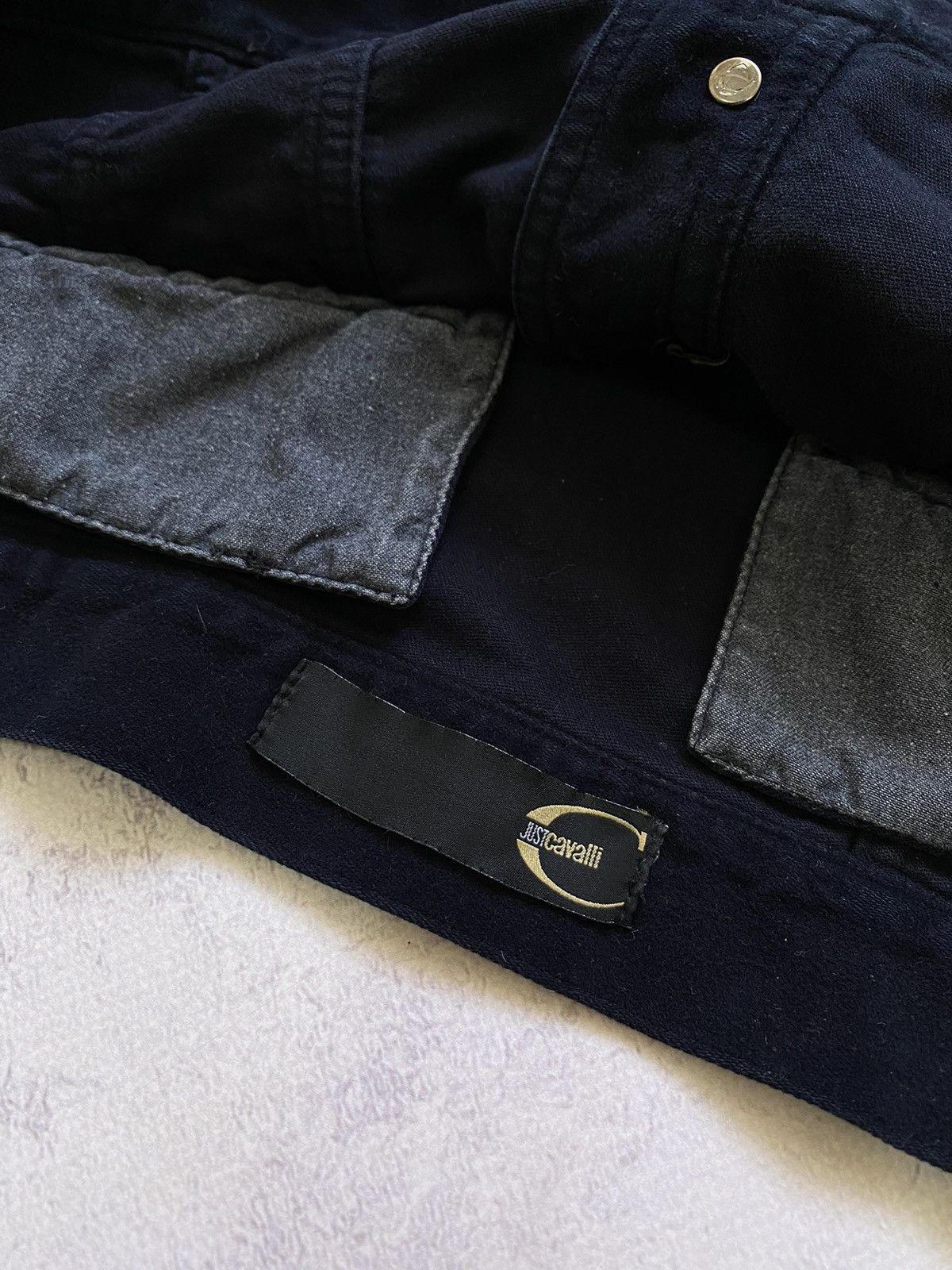 Just Cavalli Just Cavalli Velour Dark Blue Button Up Jacket Size S-M Size S / US 4 / IT 40 - 15 Thumbnail