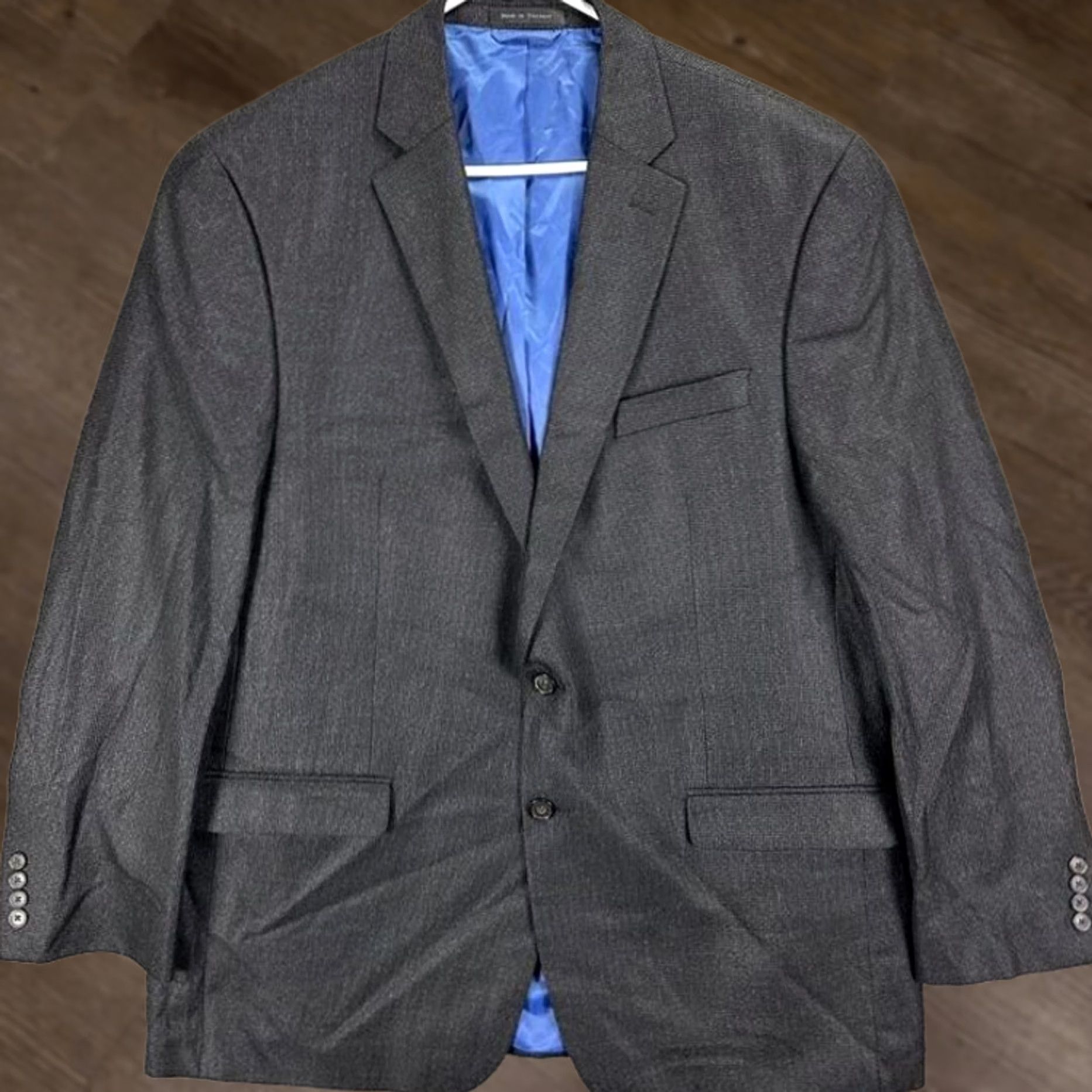 Chaps Chaps Blazer Sport Coat Tuxedo Office Workwear Formal Mens 46L Black Notch Lapel 2-Button Long Chest 48" 32" Size 46R - 1 Thumbnail