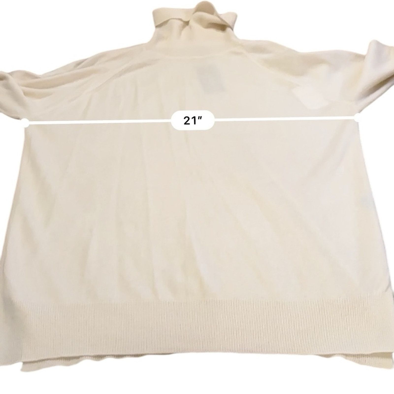 J.McLaughlin J. McLaughlin 100% Cashmere Cream Turtleneck Sweater Sz L Size L / US 10 / IT 46 - 7 Thumbnail