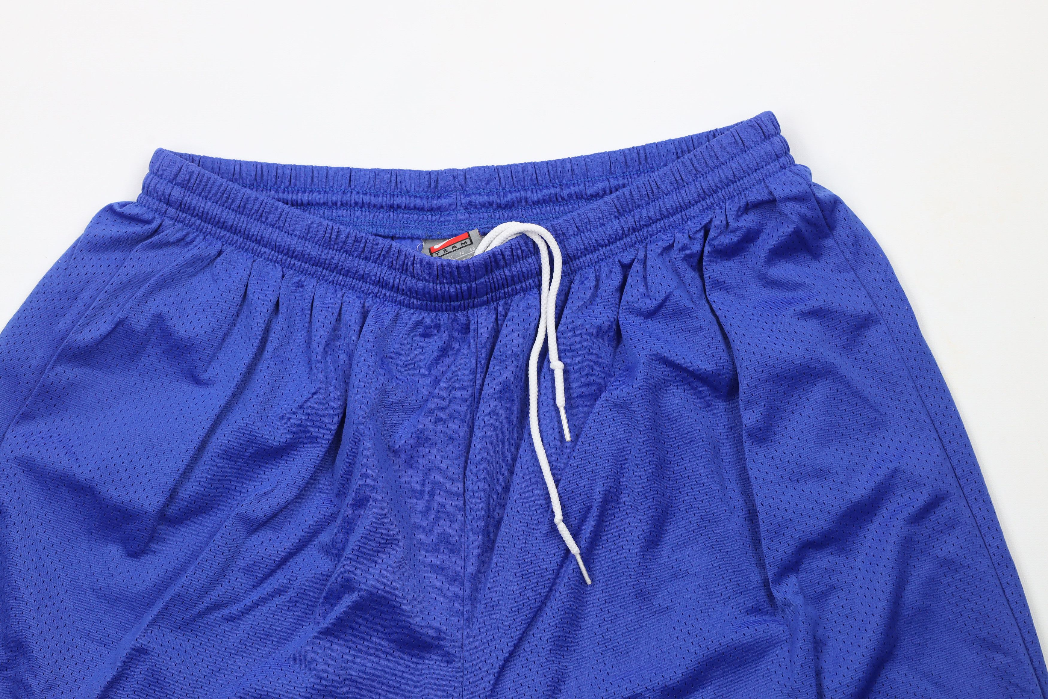Nike × Vintage Vintage Nike Mini Swoosh Above Knee Mesh Shorts Royal Blue Size US 36 / EU 52 - 2 Thumbnail