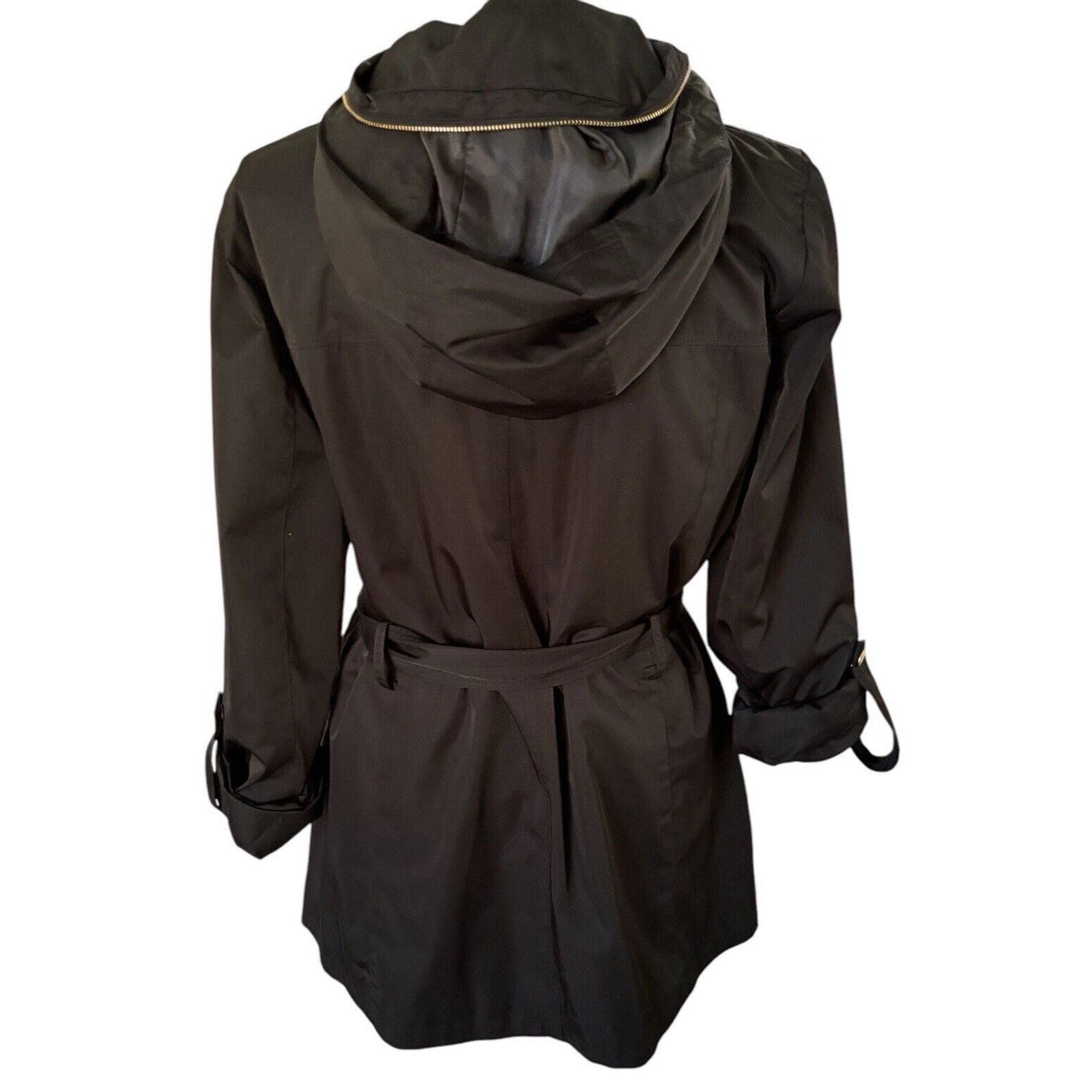 Ellen Tracy Ellen Tracy Outdoor Black Rain Jacket w/Hideaway Hood Size L Size L / US 10 / IT 46 - 2 Thumbnail