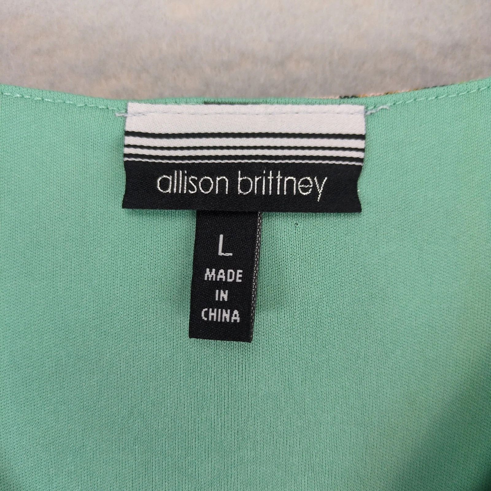 Other Allison Brittney Green Floral Paisley Dress L Sheer Overlay Size L / US 10 / IT 46 - 3 Thumbnail