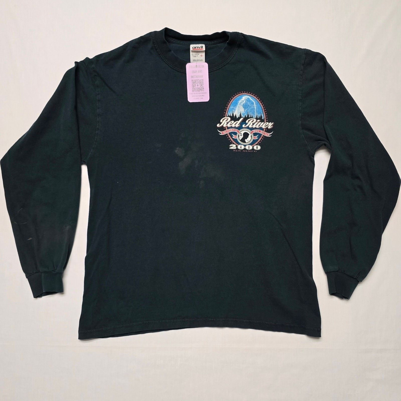 Anvil Vintage Motorcyle Red River New Mexico Biker L Black Tee Size US L / EU 52-54 / 3 - 8 Thumbnail