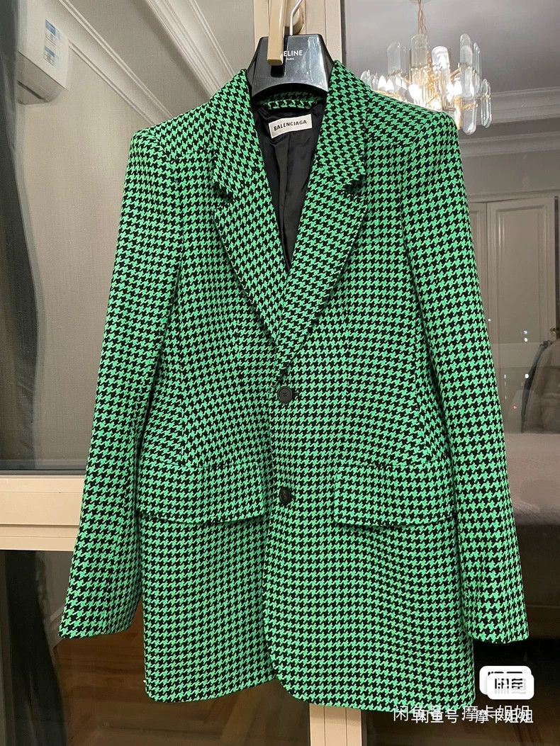 Balenciaga Checker Hourglass Jacket 2502-Nextarrow